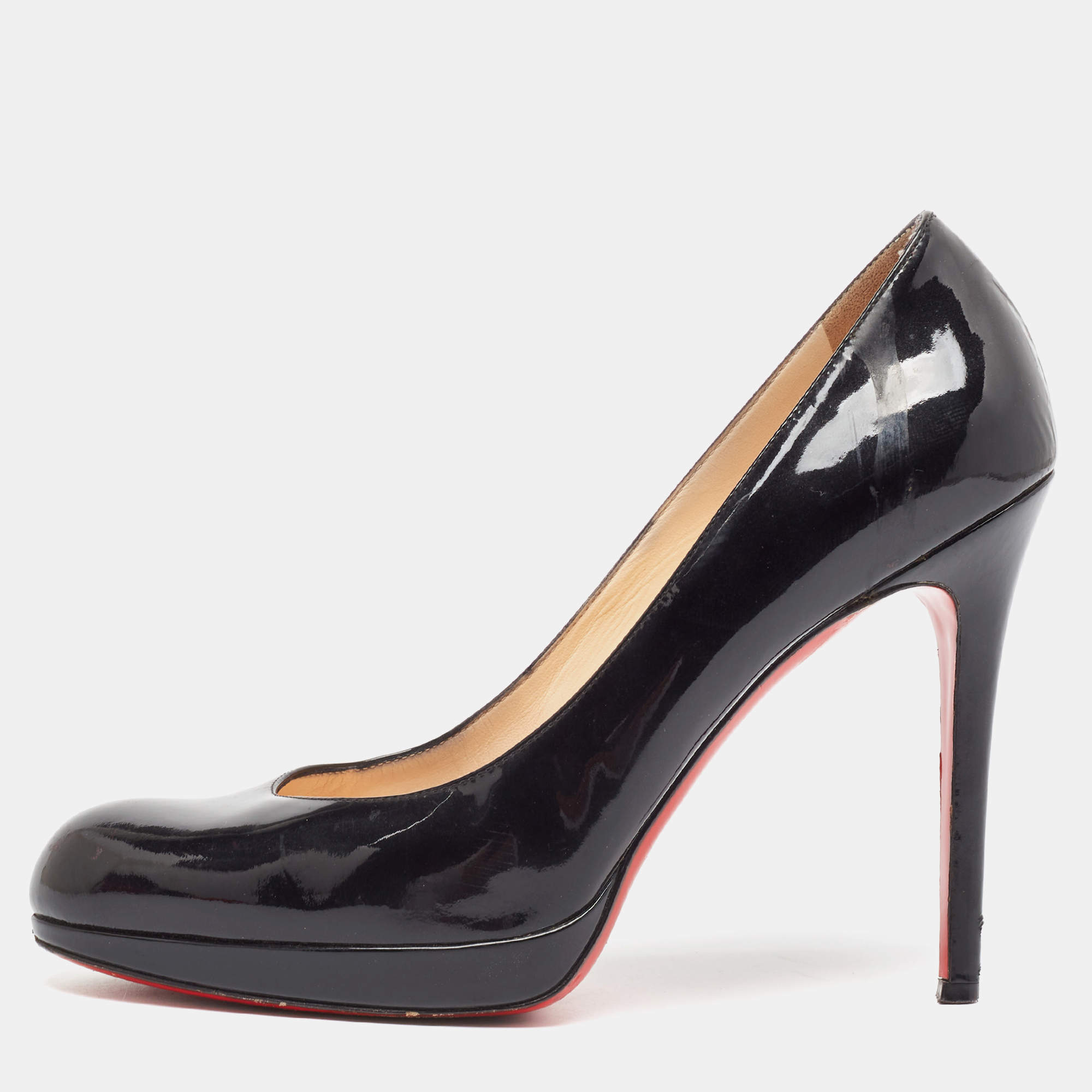 Christian Louboutin Black Patent Leather New Simple Pumps Size 39