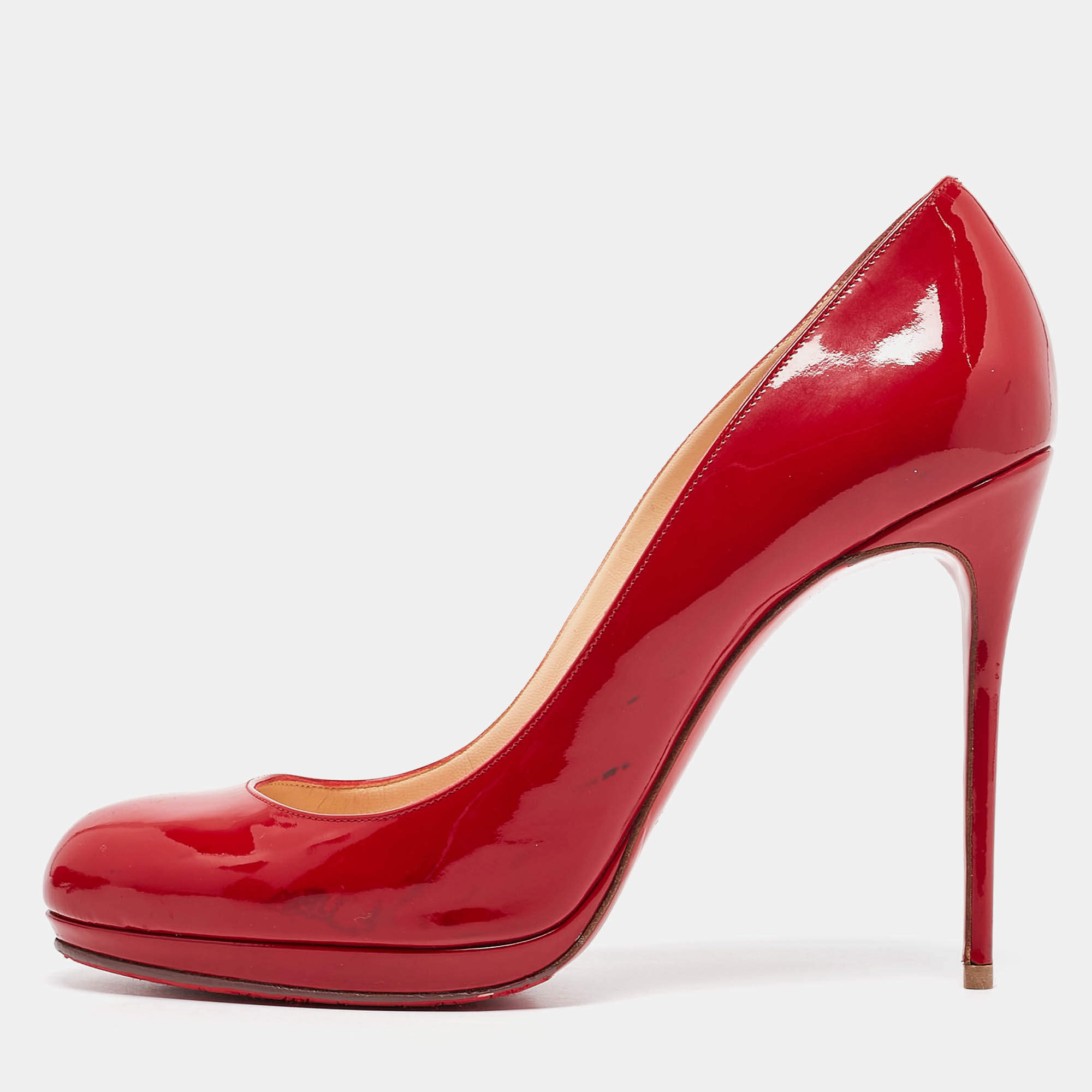 Christian Louboutin Red Patent Leather Neofilo Pumps Size 41