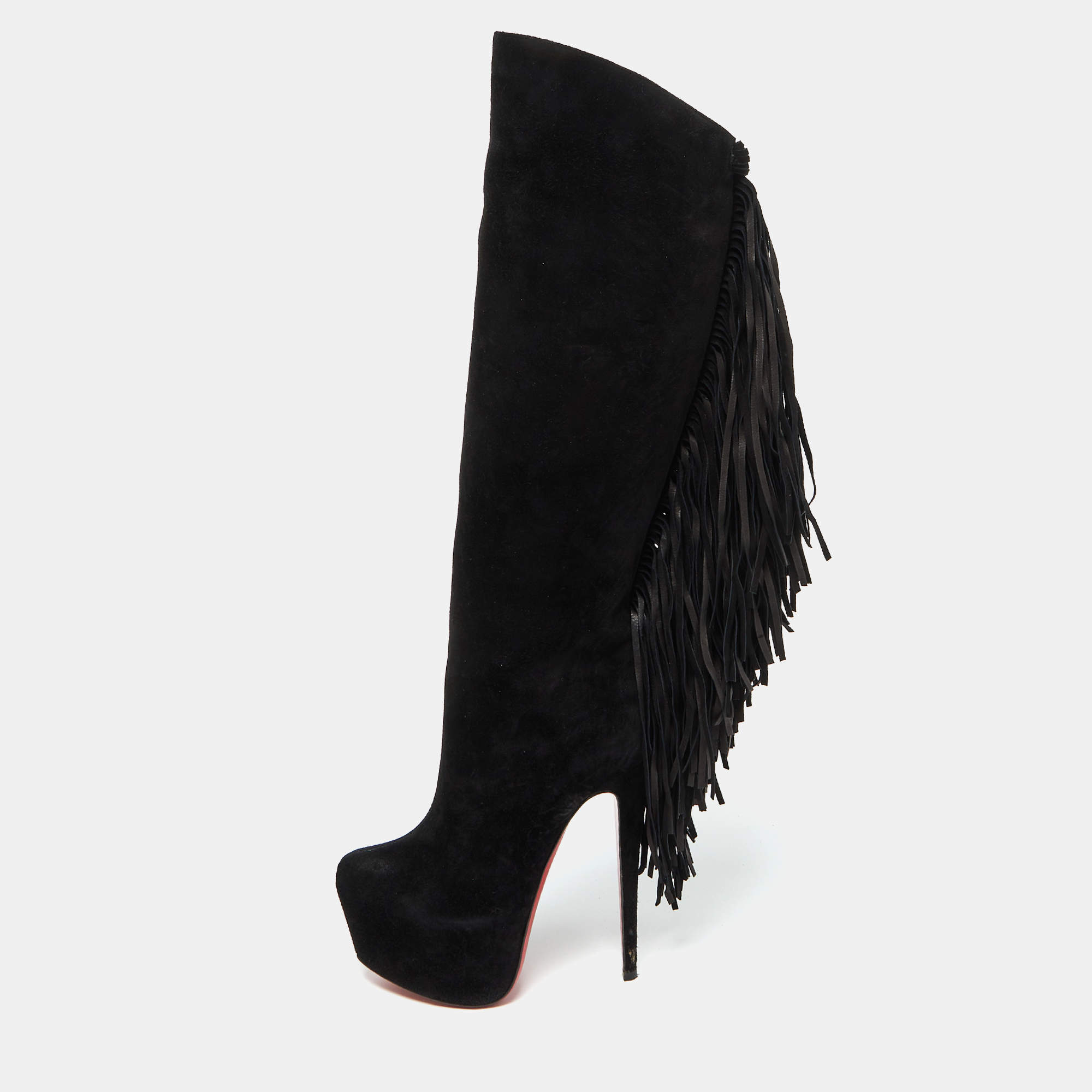 Louboutin fringe boots online