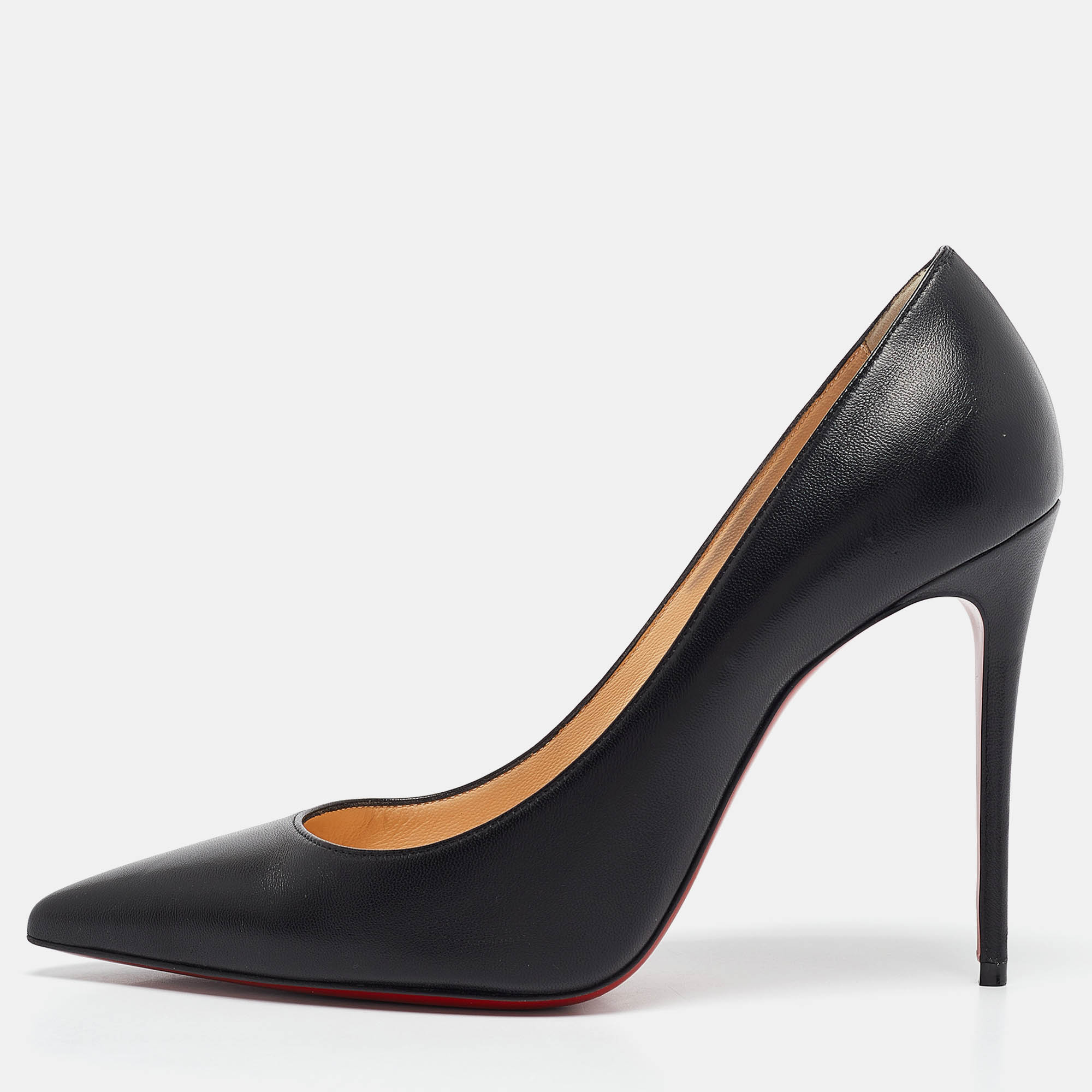 Pre Owned Christian Louboutin Black Leather Kate Pumps Size 39.5