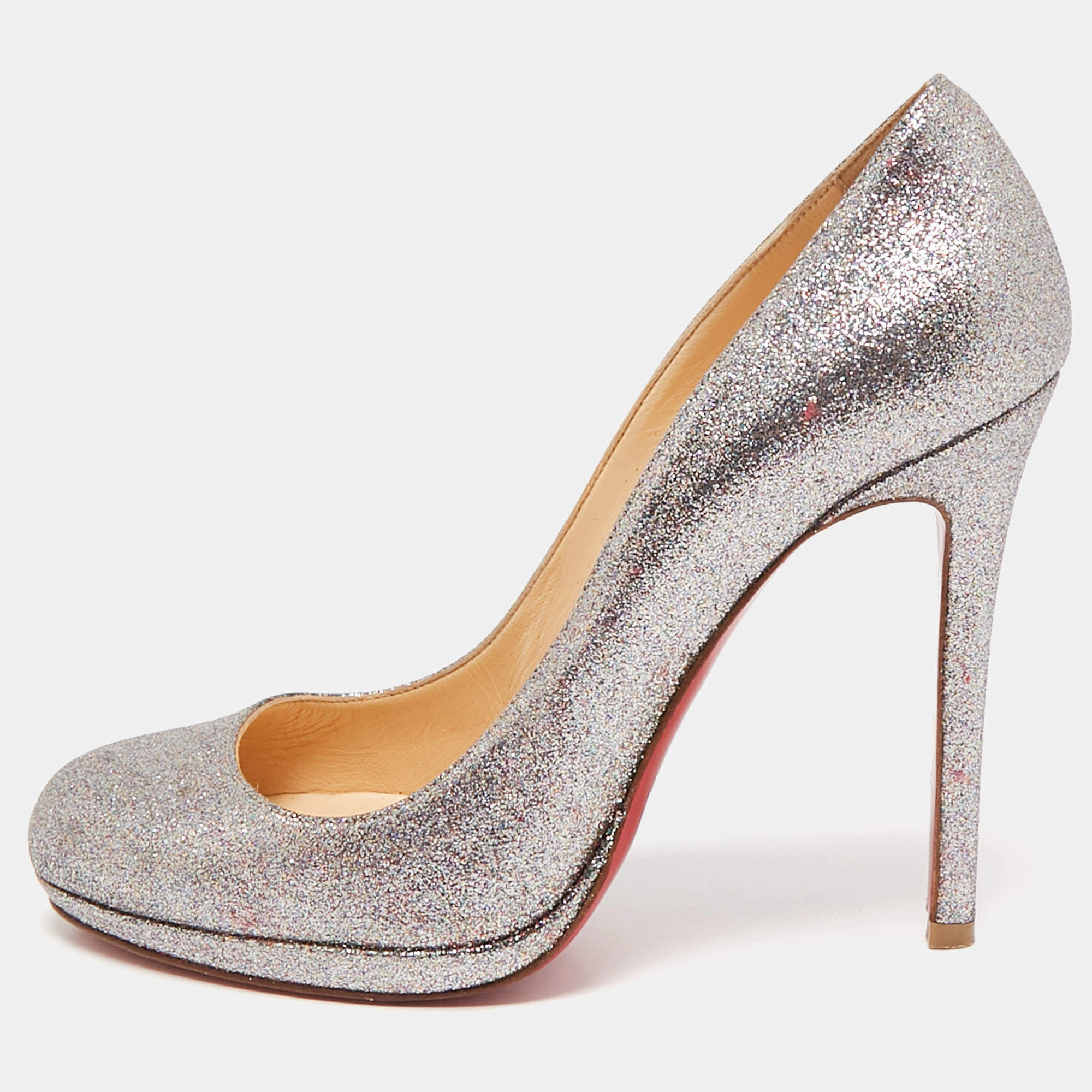 Christian Louboutin Metallic Glitter Bianca Pumps Size 39.5