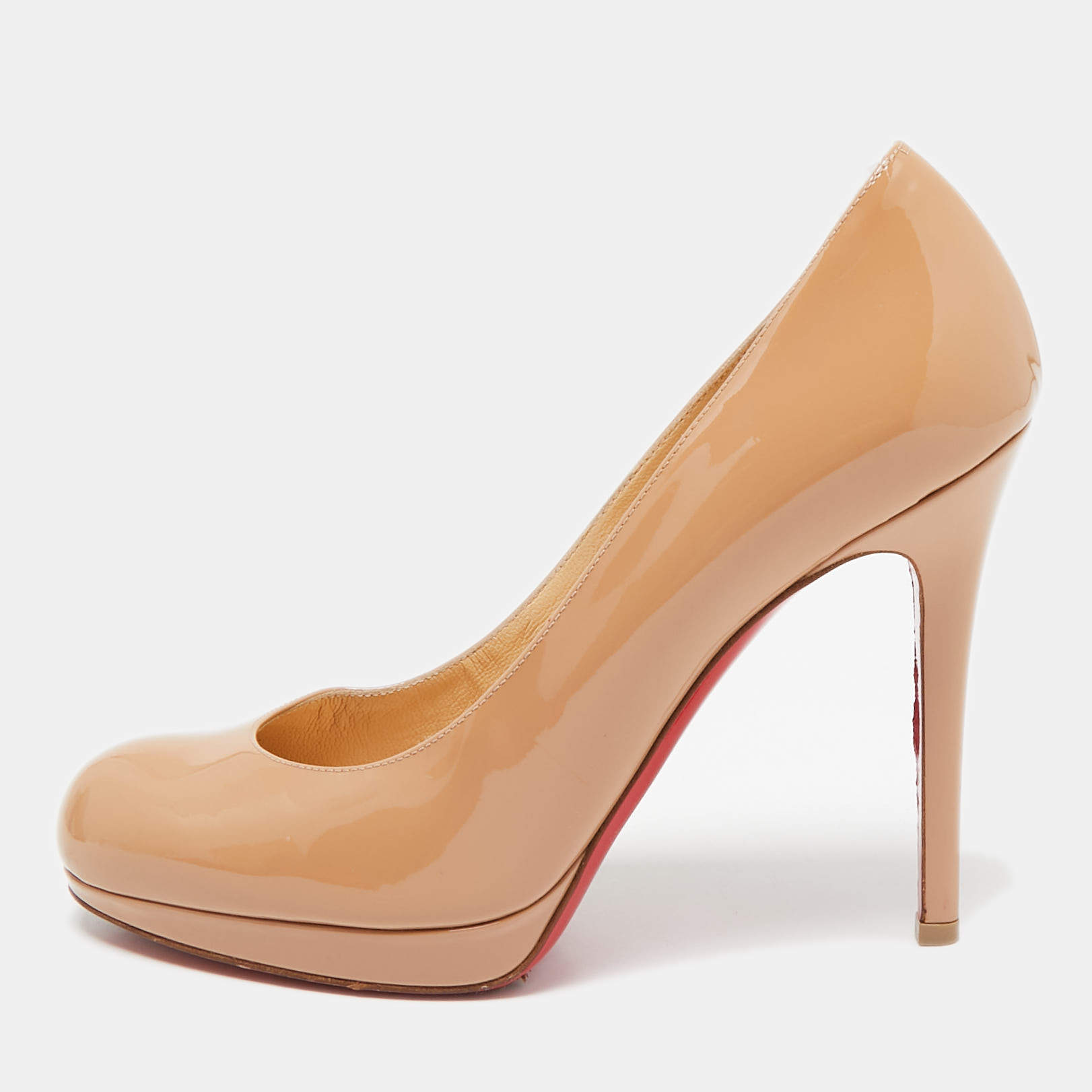 Christian Louboutin Beige Patent Leather New Simple Pumps Size 36.5