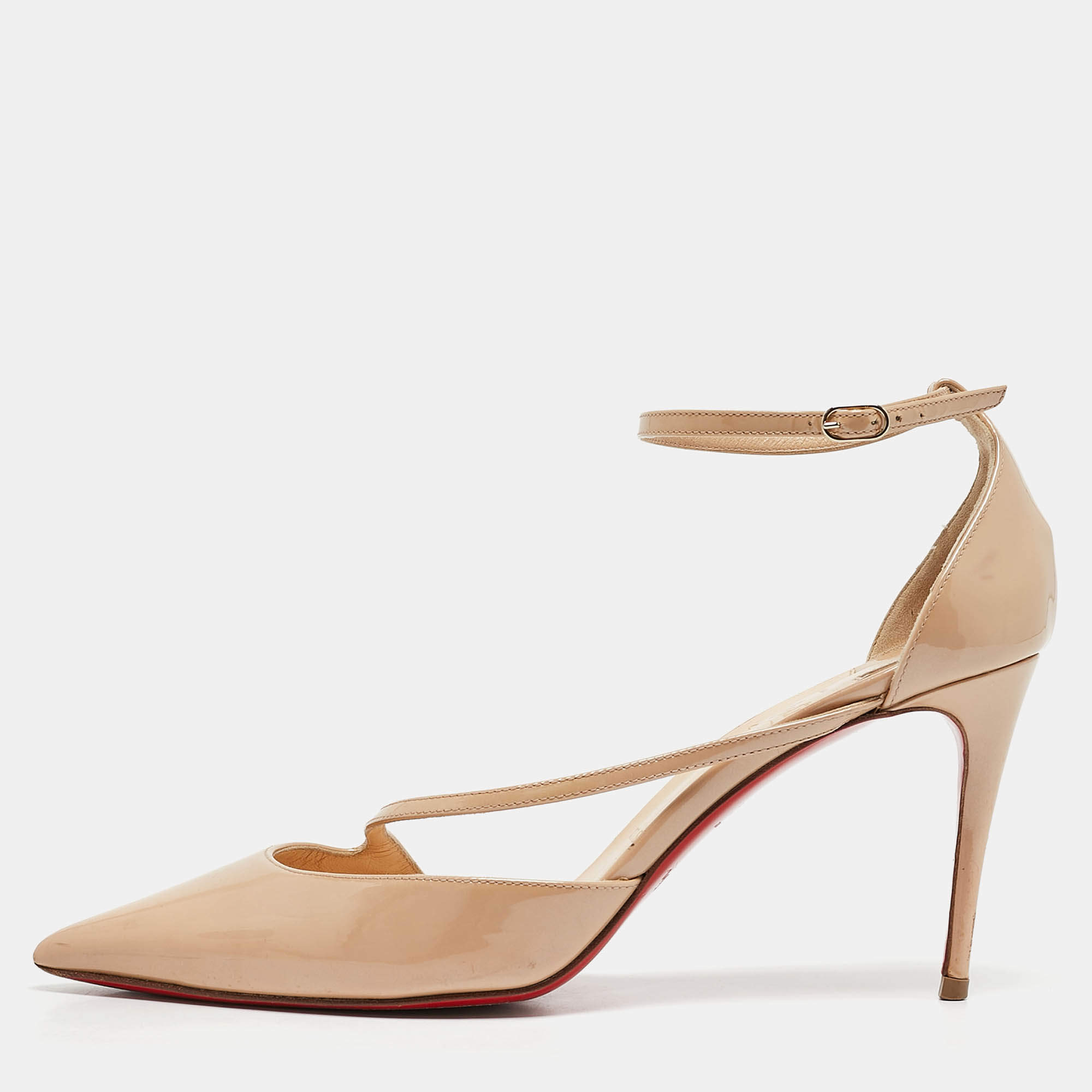 Christian Louboutin Beige Patent Fliketta Pumps Size 37.5