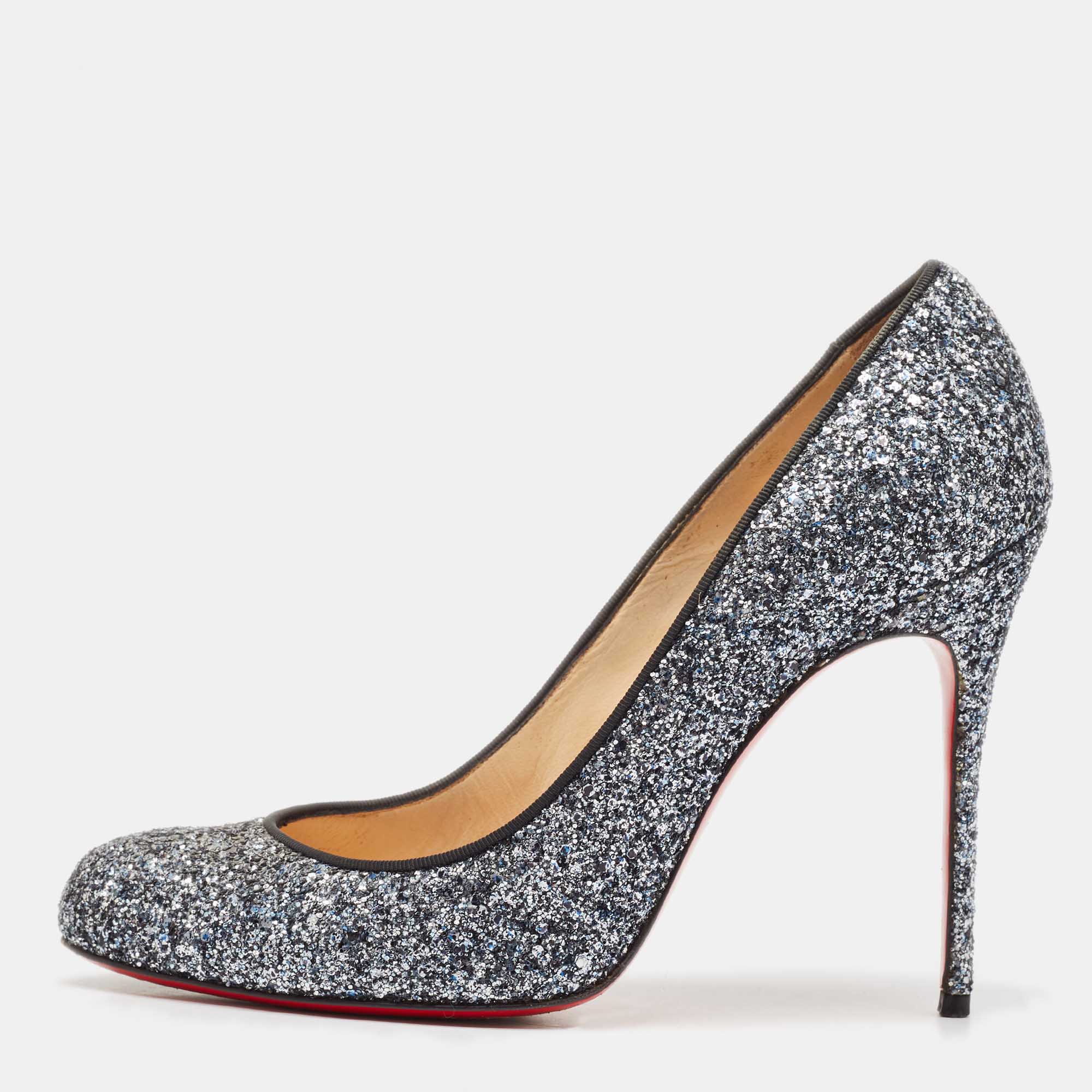 Christian Louboutin Metallic Glitter Simple Pumps Size 40