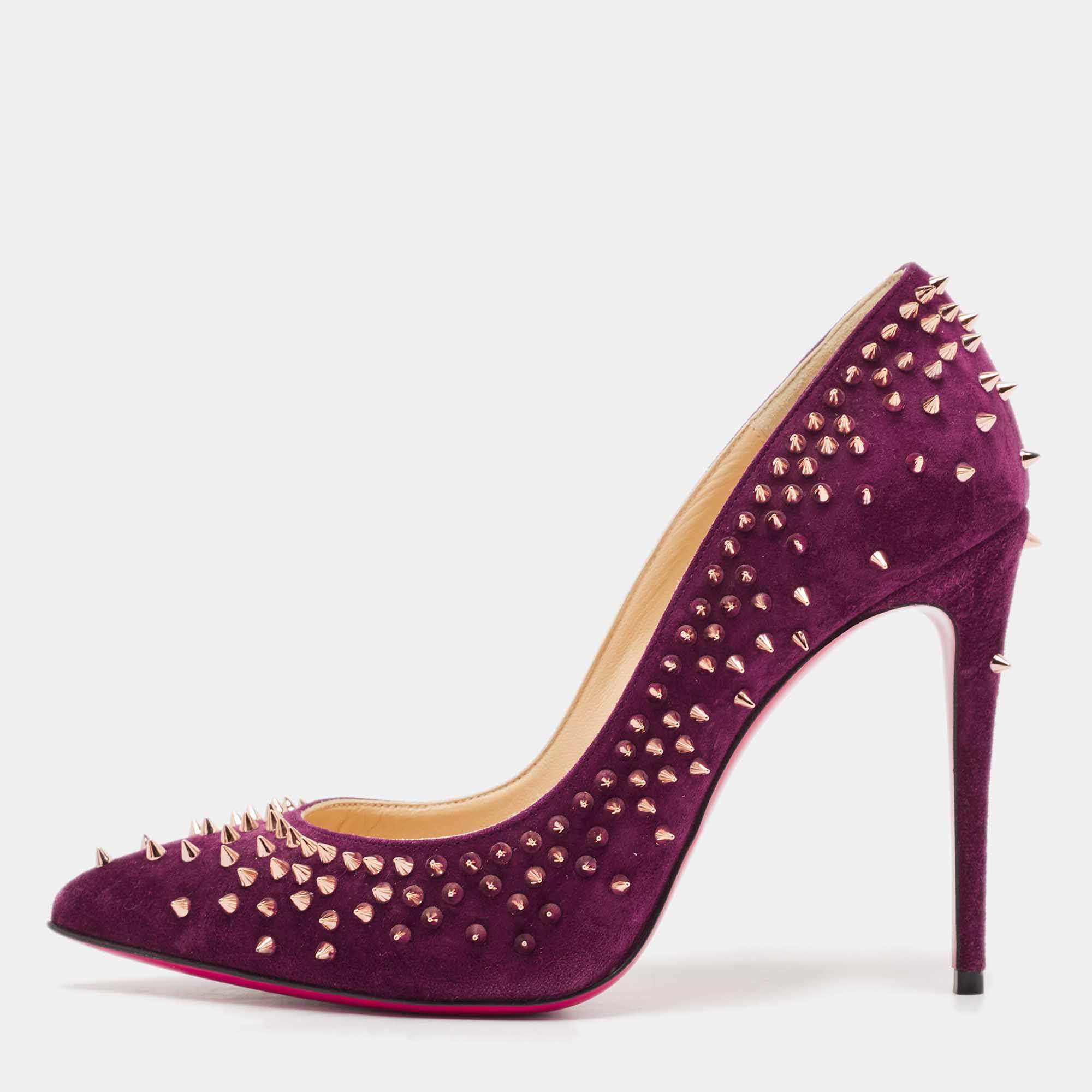 Christian Louboutin Purple Suede Escarpic Pumps Size 37