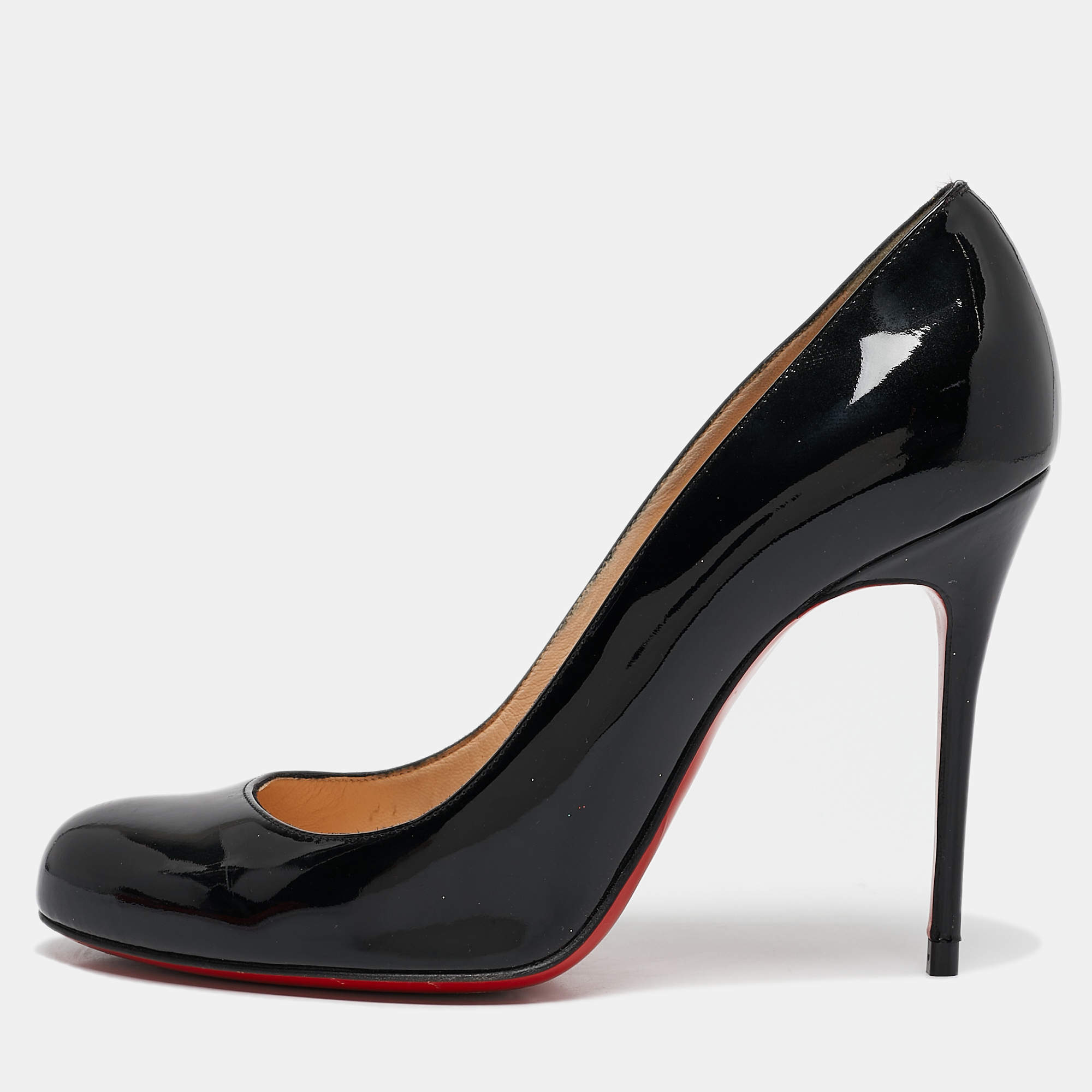 Christian Louboutin Black Patent Leather New Simple Pumps Size 36.5