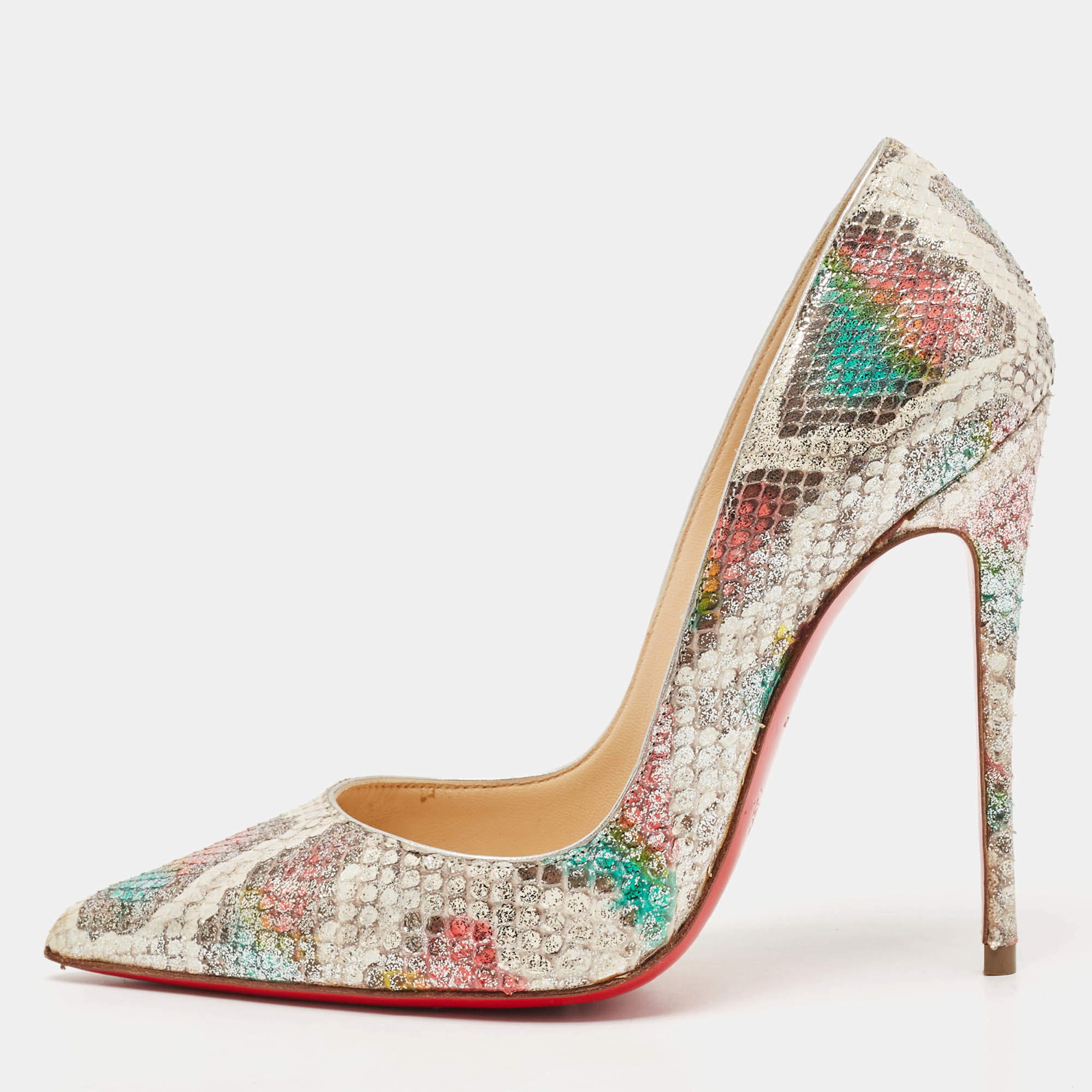 Christian Louboutin Multicolor Python So Kate Pumps Size 35.5
