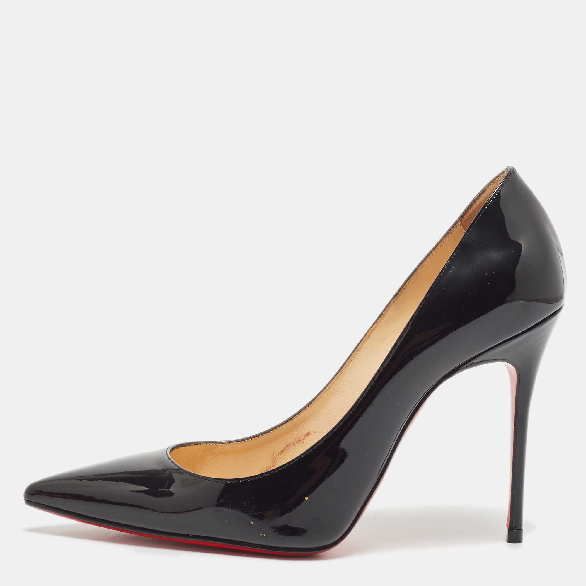 مملوكة مسبقًا Christian Louboutin Black Patent Leather Pigalle Pumps Size 36