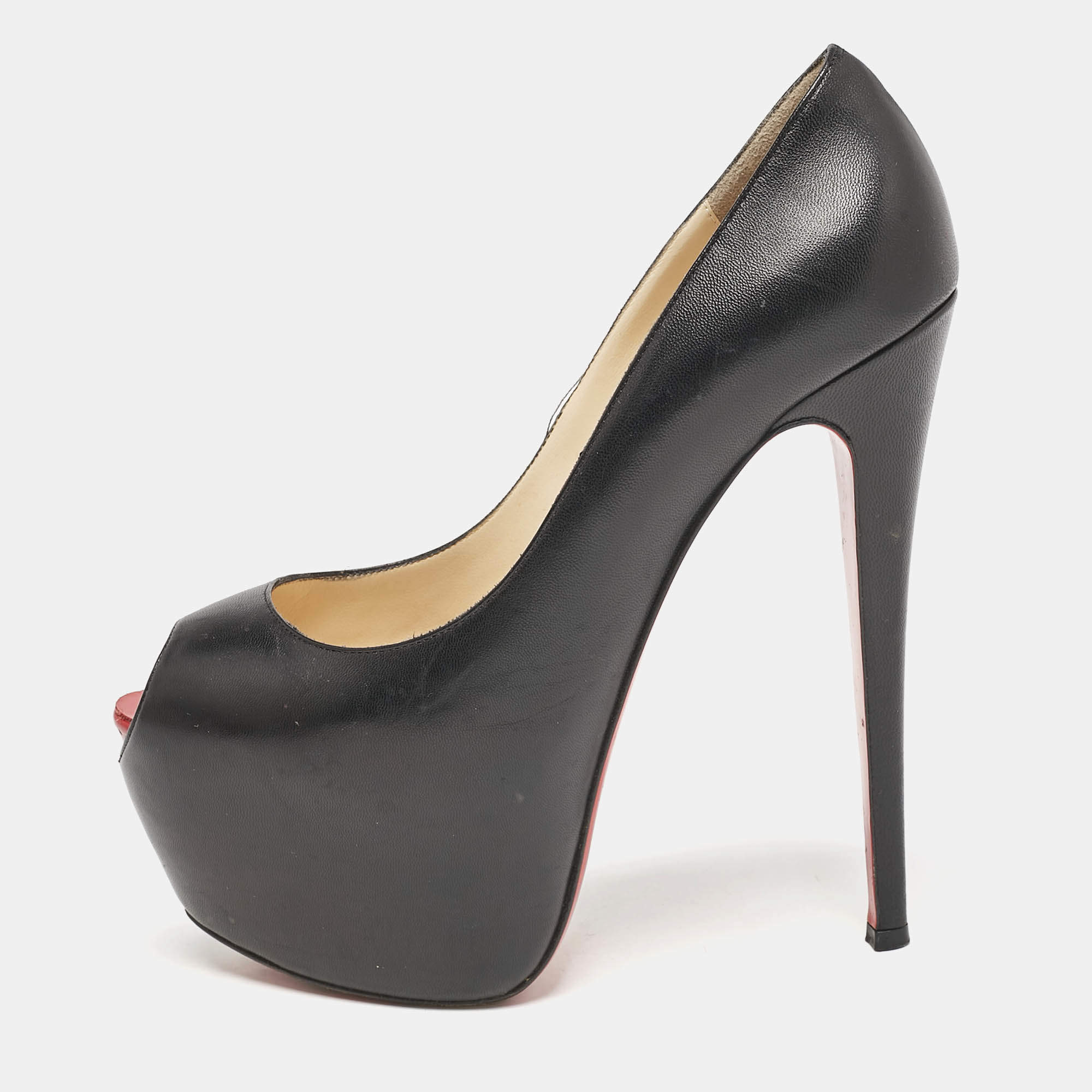 Christian Louboutin Black Leather Highness Pumps Size 39.5