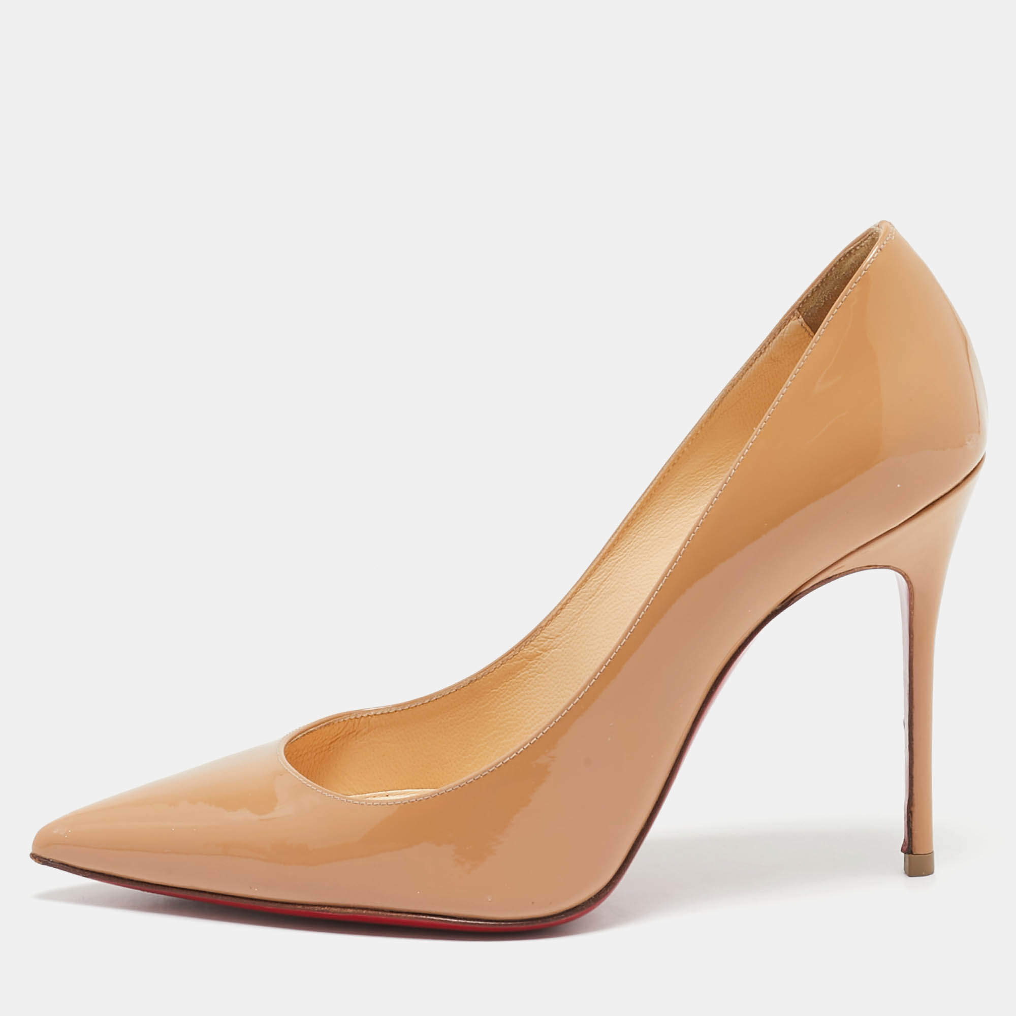 Christian Louboutin Beige Patent Leather Kate Pumps Size 36