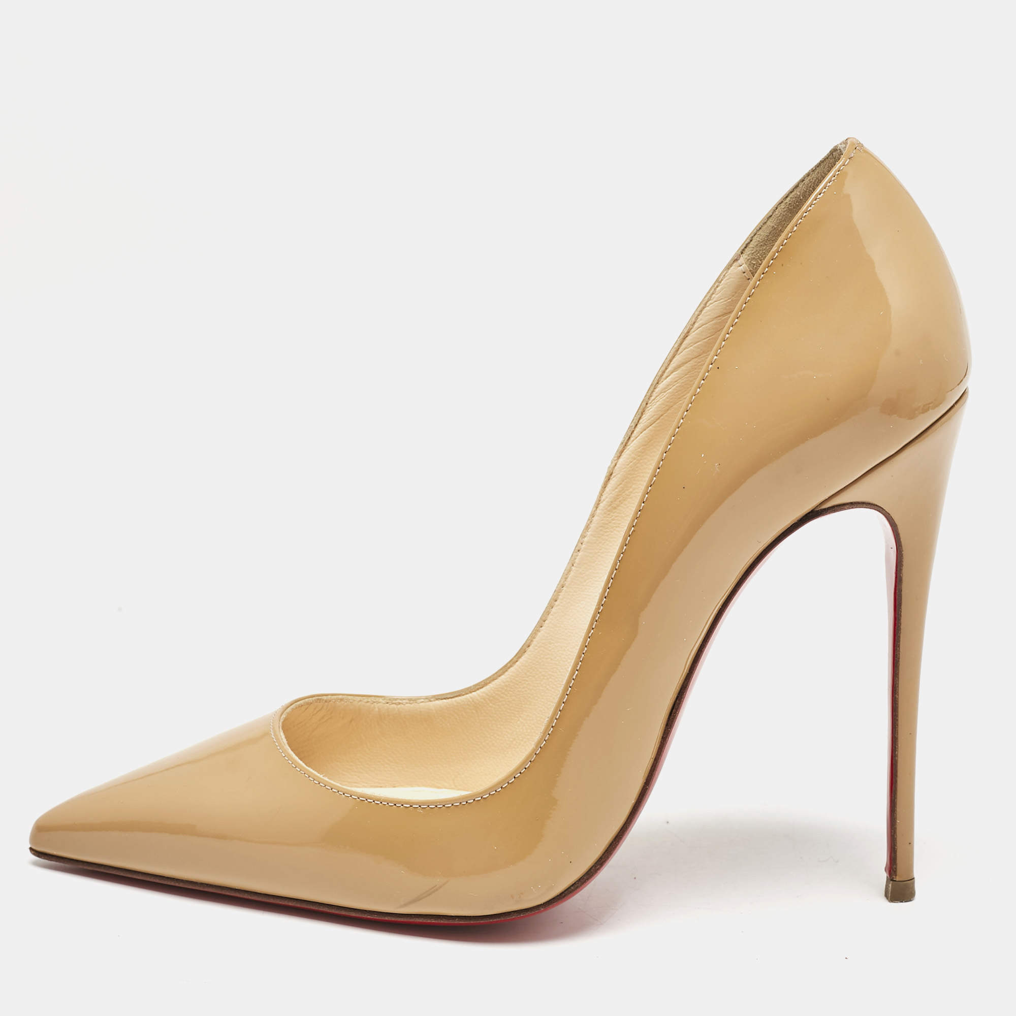 Christian Louboutin Beige Patent Leather So Kate Pumps Size 36
