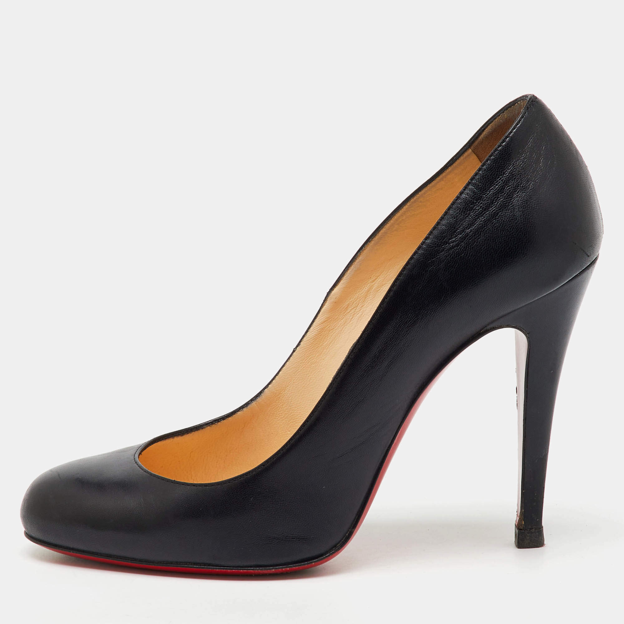 Christian Louboutin Black Leather Ron Ron Pumps Size 37