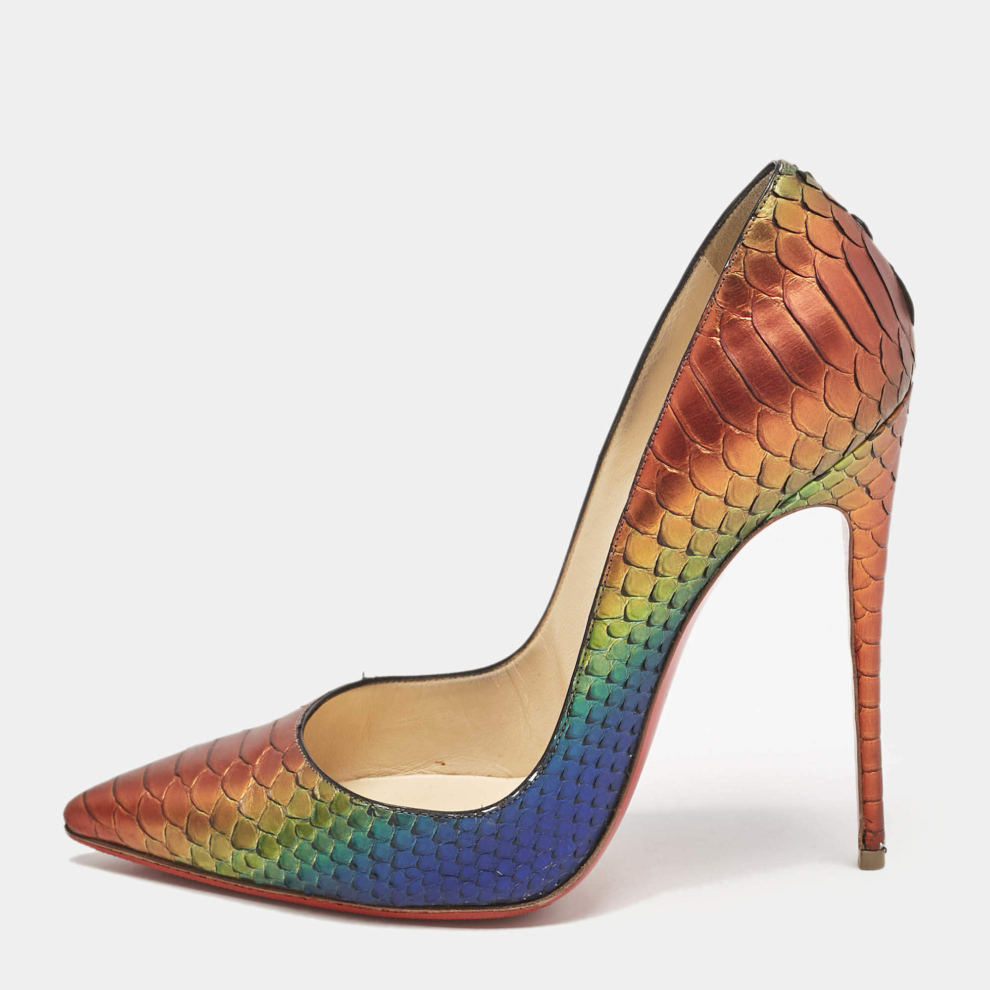 Christian Louboutin Multicolor Python So Kate Pumps Size 38