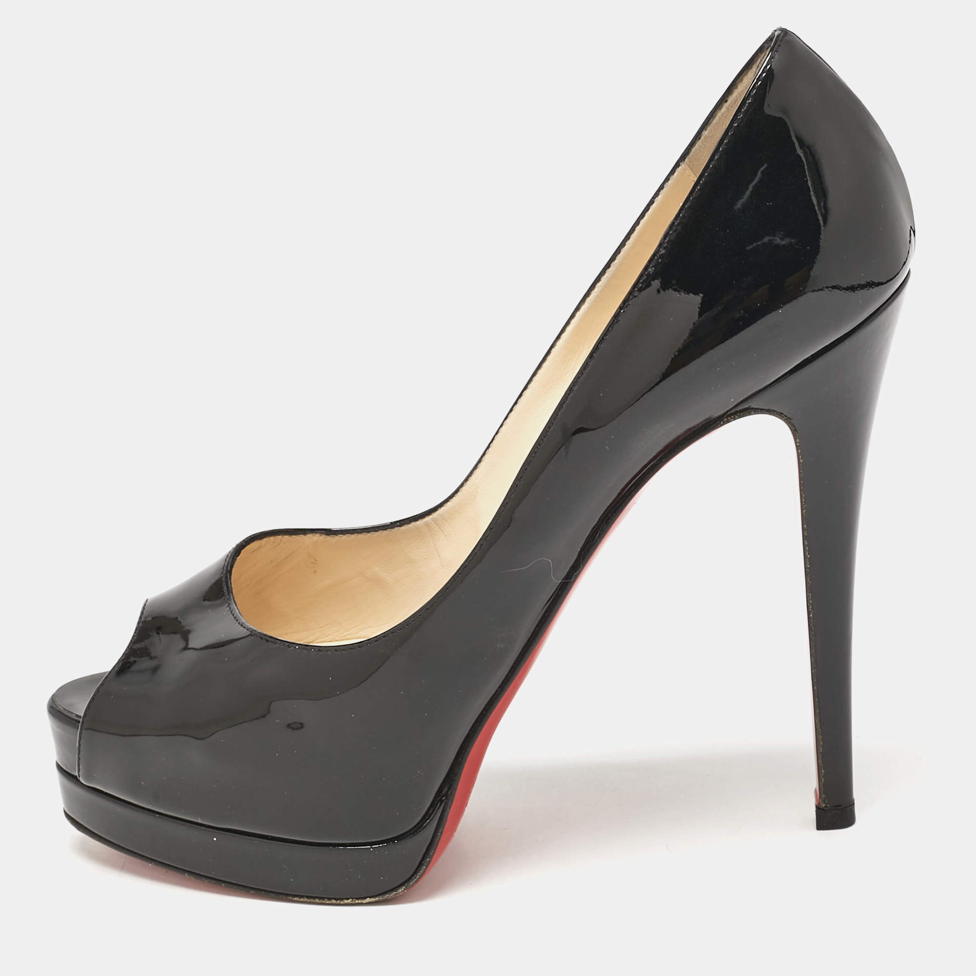Pre Owned Christian Louboutin Black Patent Leather Altadama Pumps Size 40.5