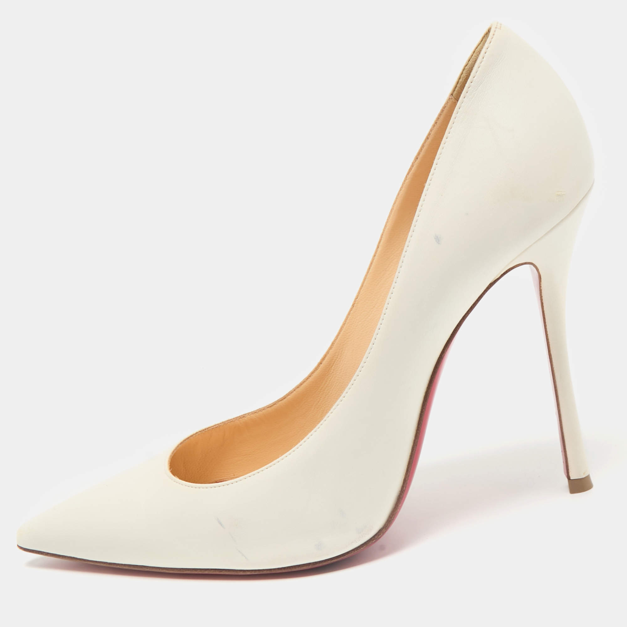 Christian Louboutin Off White Leather So Kate Pumps Size 39