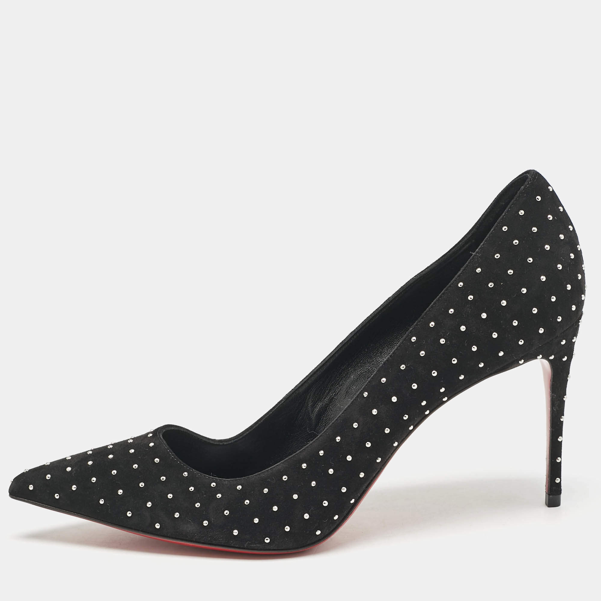 Christian Louboutin Black Suede Pigalle Follies Pumps Size 39.5