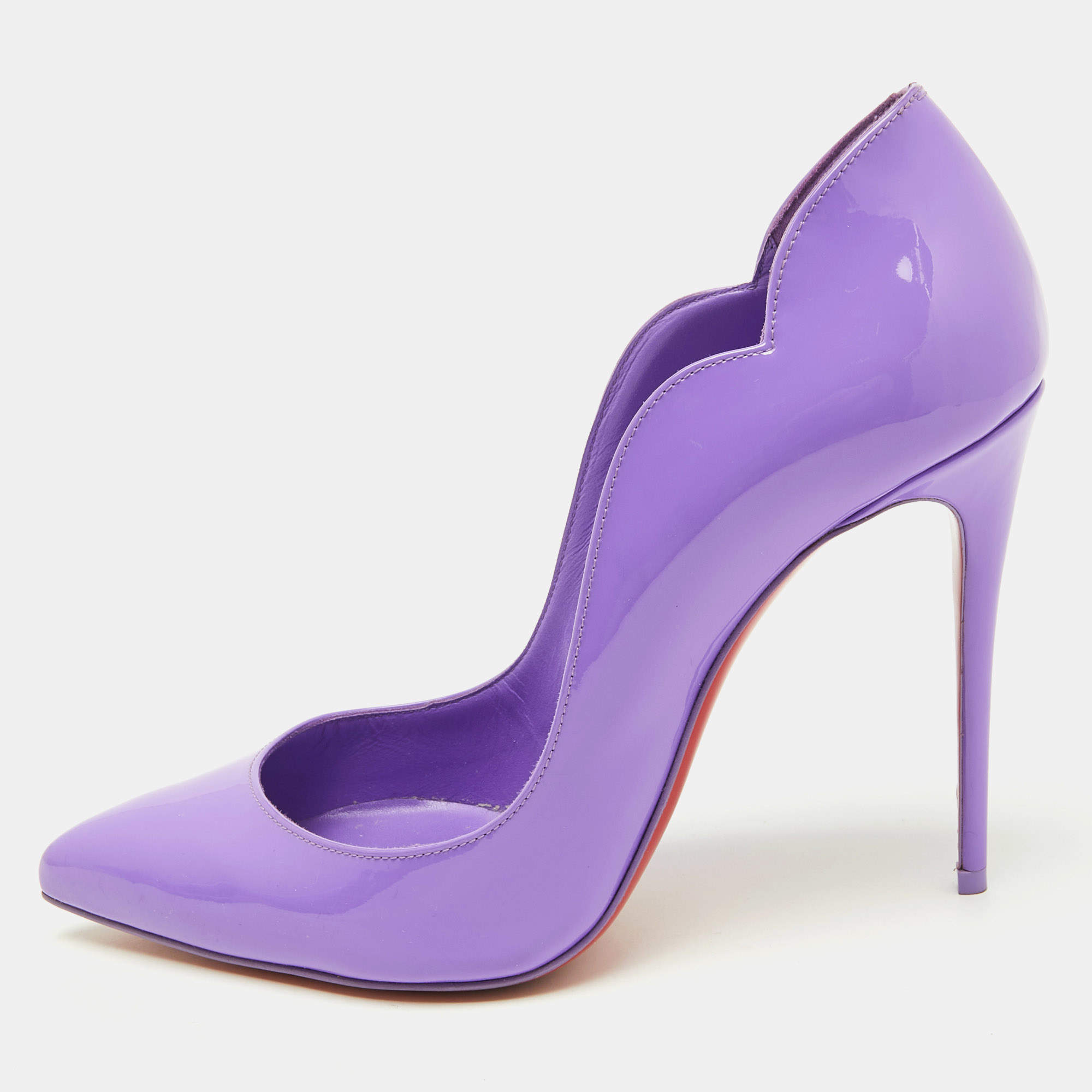 مملوكة مسبقًا Christian Louboutin Purple Patent Leather Hot Chick Pumps Size 38.5