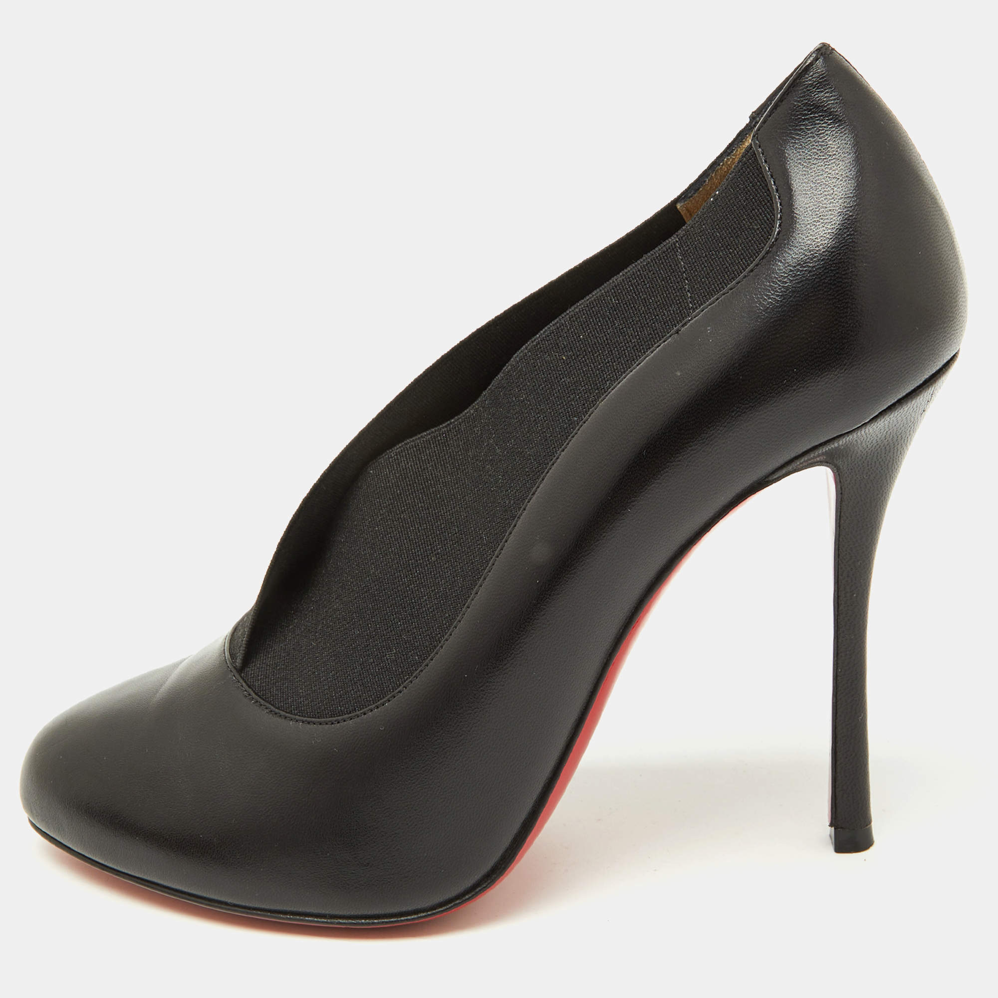 Pre Owned Christian Louboutin Black Band and Leather Toot Couverte Pumps Size 38