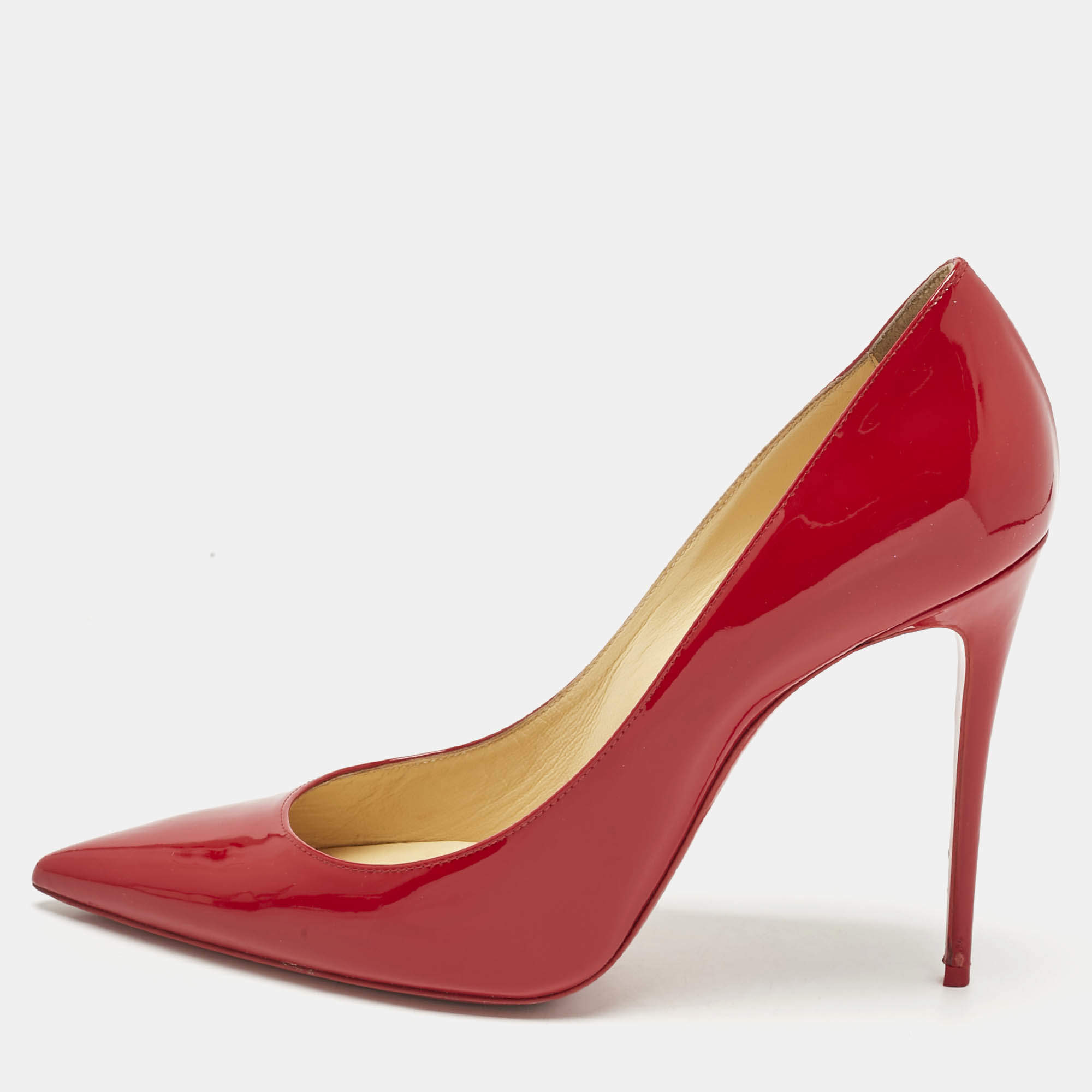 Pre Owned Christian Louboutin Red Patent Leather So Kate Pumps Size 41
