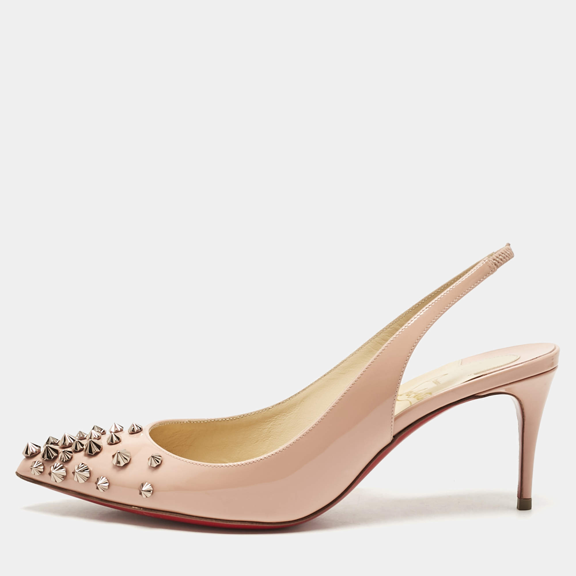 Pre Owned Christian Louboutin Pink Patent Leather Drama Slingback Pumps Size 36