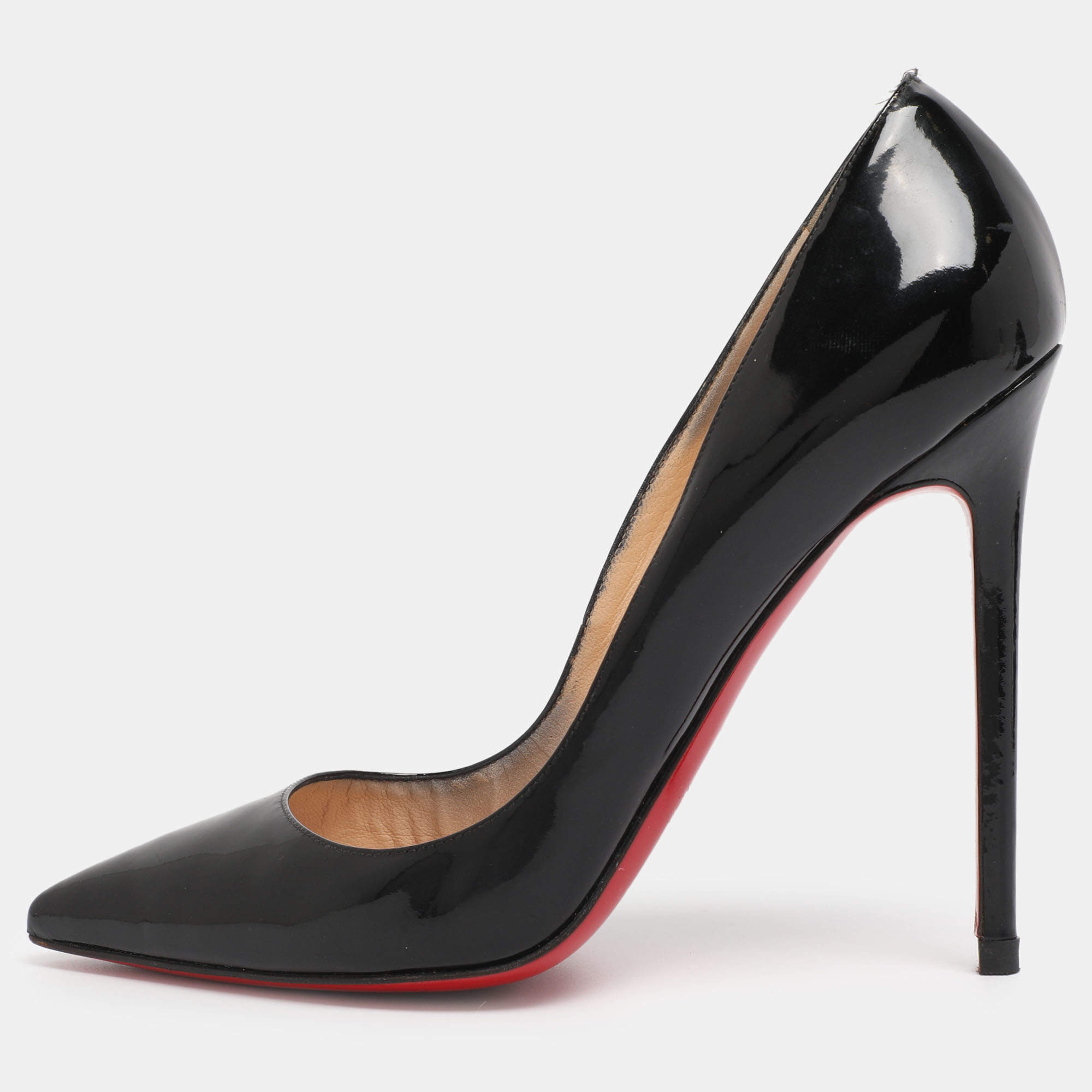 Pre Owned Christian Louboutin Black Patent Leather Pigalle Pumps Size 39