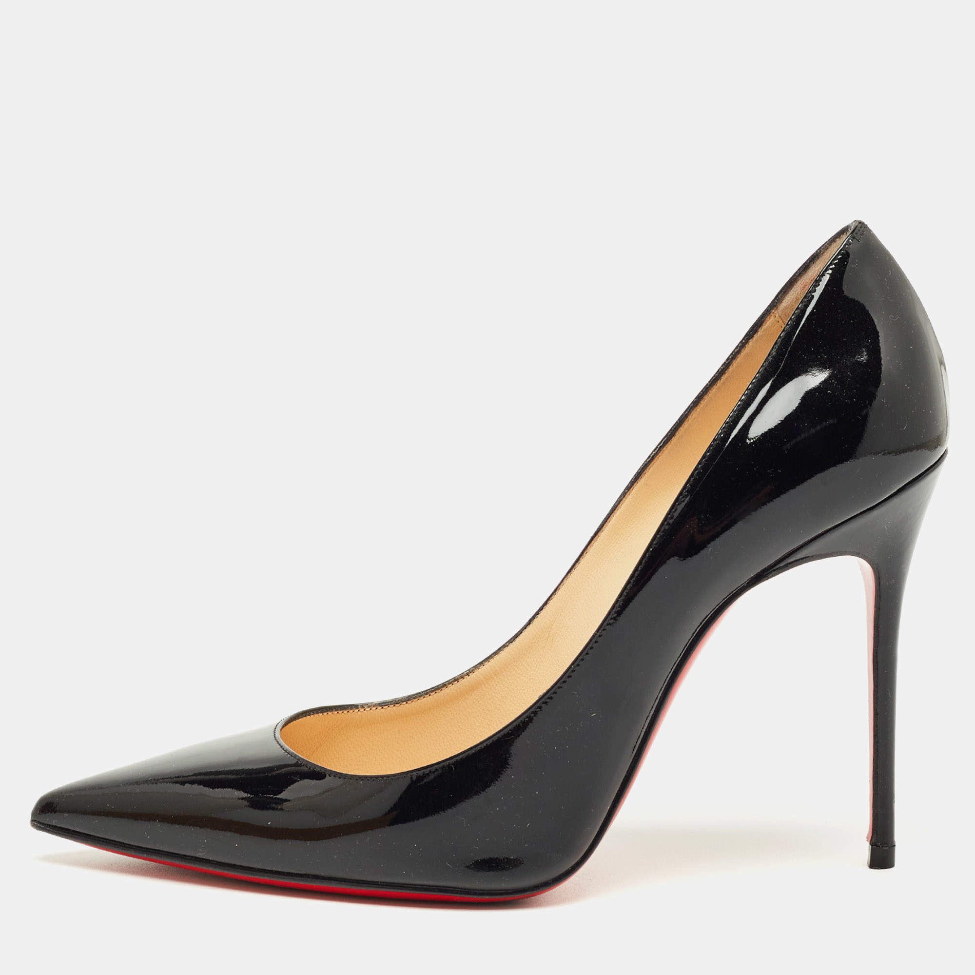 مملوكة مسبقًا Christian Louboutin Black Patent Leather Kate Pumps Size 38