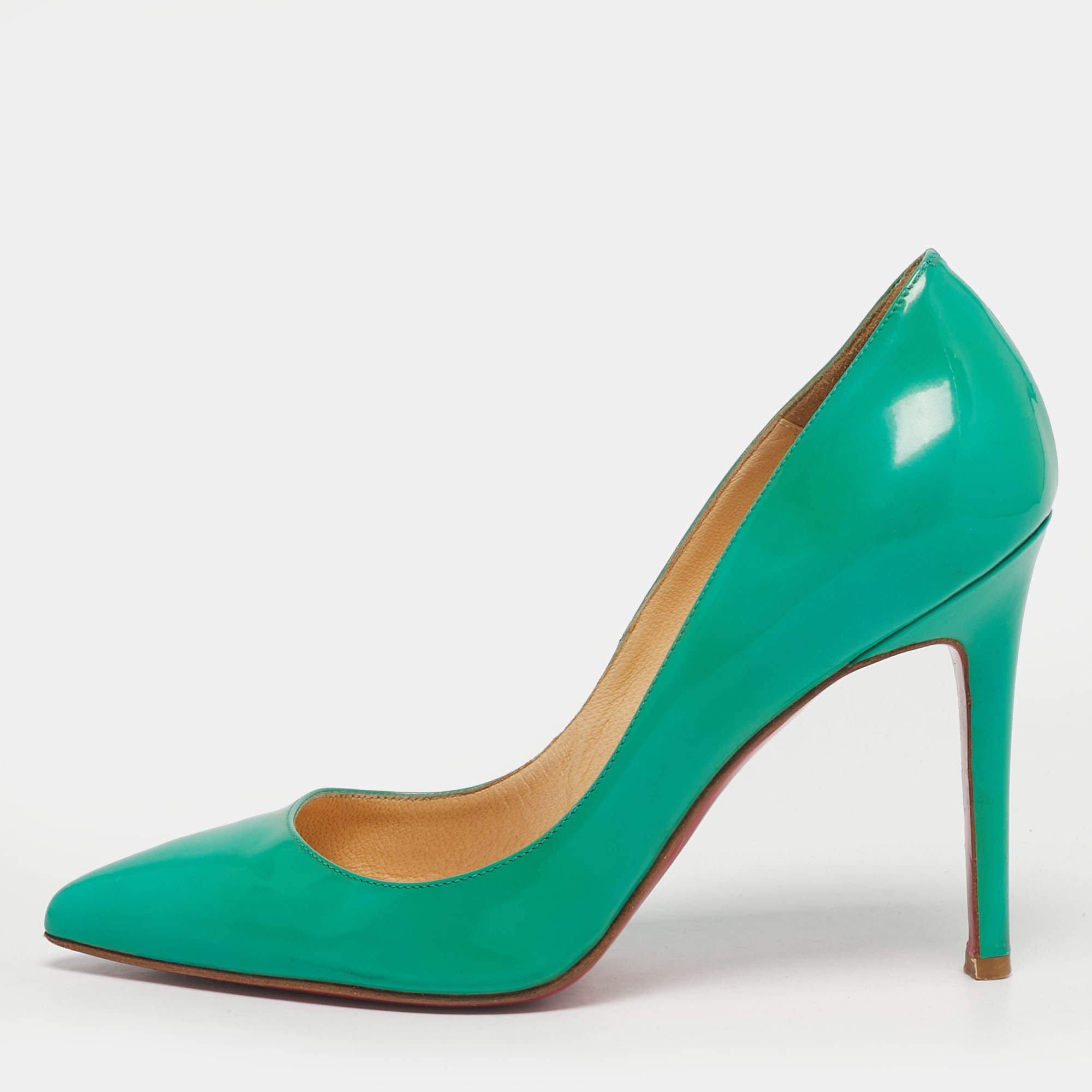 Pre Owned Christian Louboutin Pigalle Size 36 Green Patent Leather Pumps