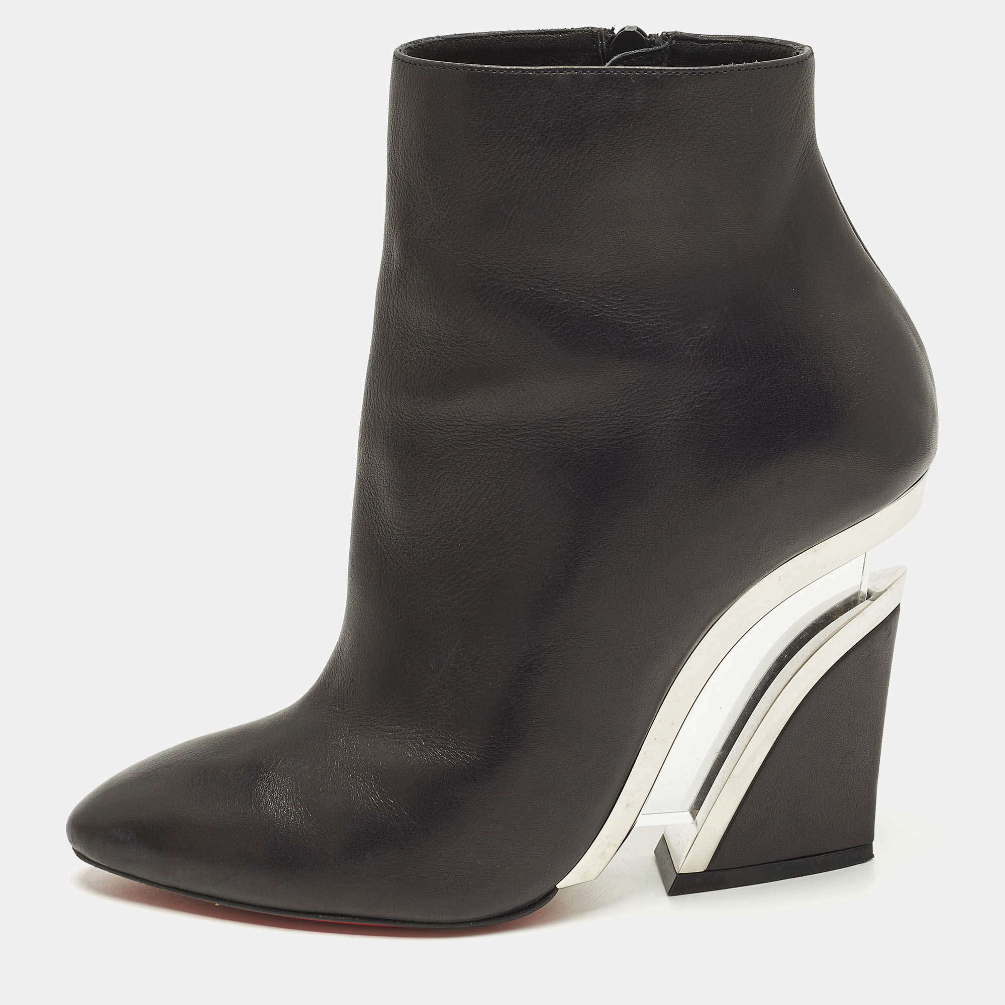 Pre Owned حذاء بوت للكاحل كريستيان لوبوتان ليفيتيبوتي جلد  أسود مقاس 39