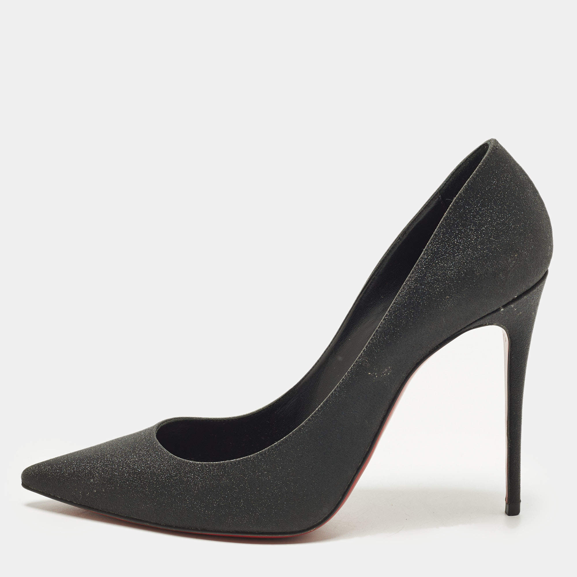 مملوكة مسبقًا Christian Louboutin So Kate Size 39 Black Glitter Pumps