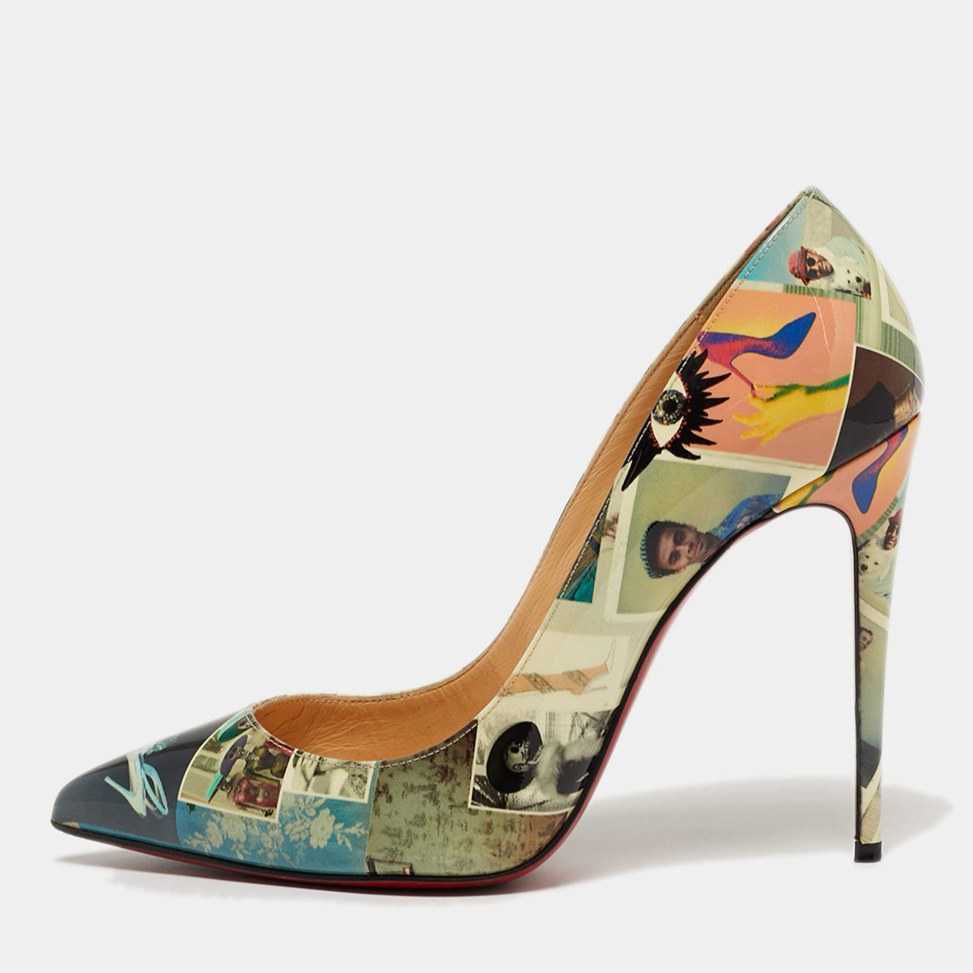مملوكة مسبقًا Christian Louboutin Pigalle Follies Size 39 Multicolor Patent Leather Pumps