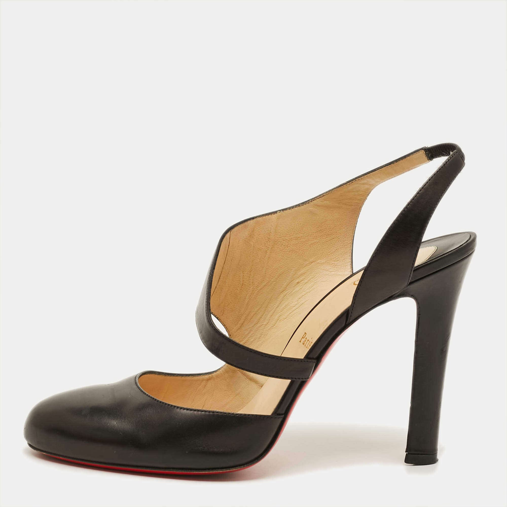 مملوكة مسبقًا Christian Louboutin Atomic Size 41 Black Leather Slingback Pumps