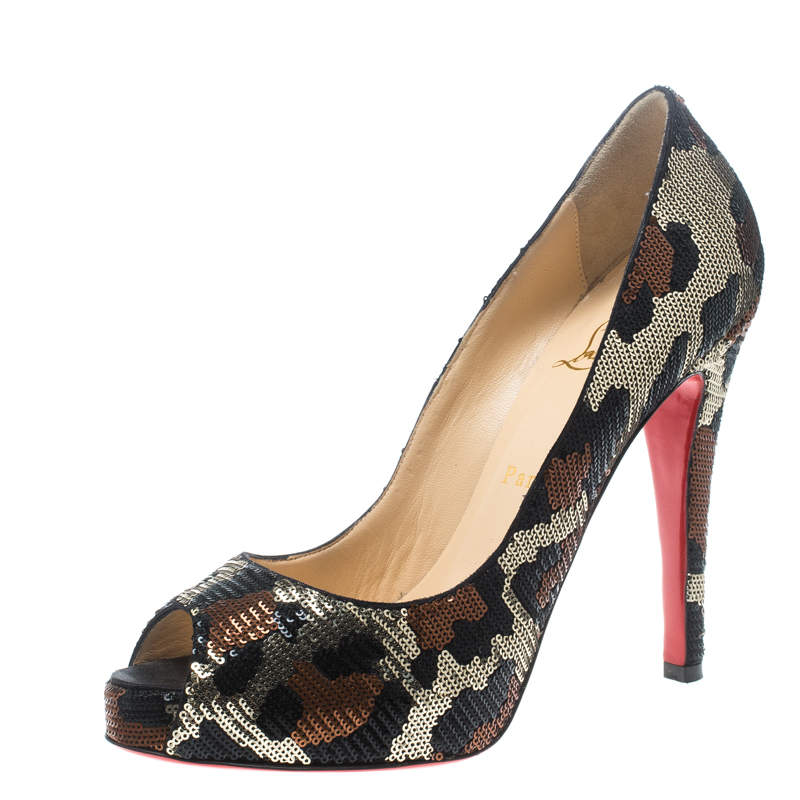 Christian Louboutin Leopard Print Sequin Paillettes Very Christian Louboutin Leopard Print Sequin Paillettes Very