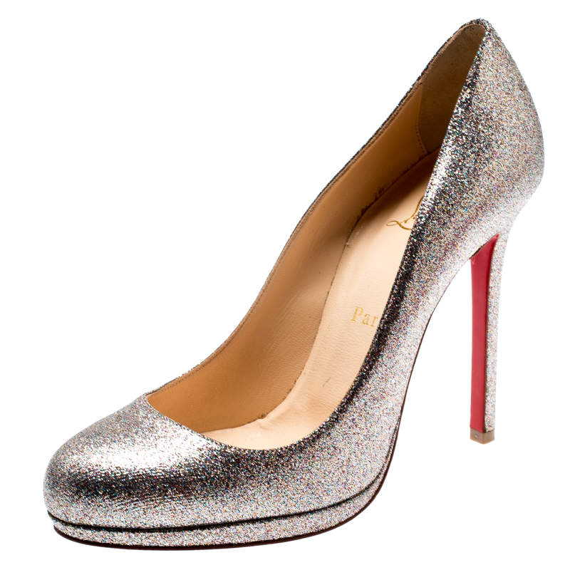 Pre Owned Christian Louboutin Multicolor Metallic Glitter New Simple Pumps Size 38