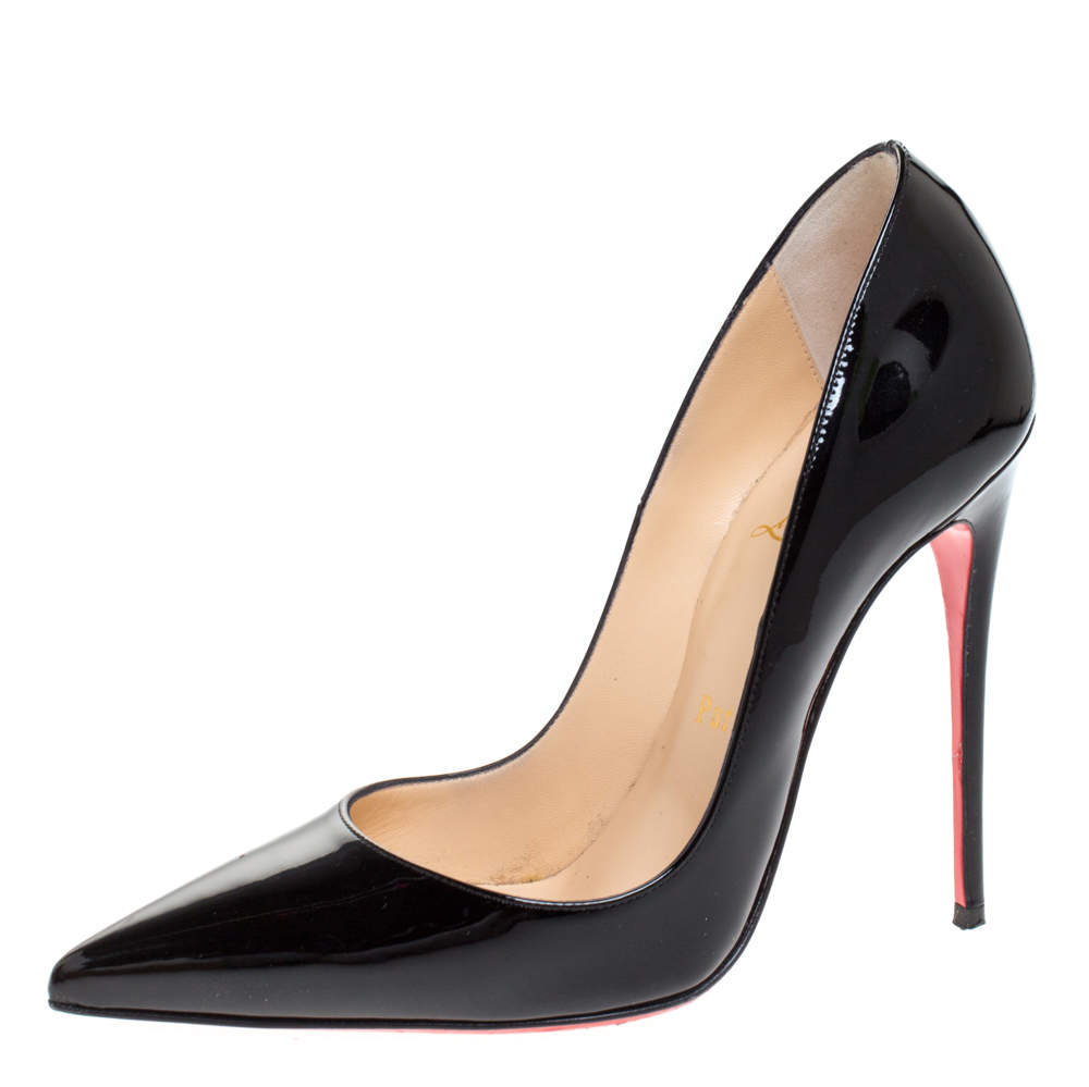 Christian Louboutin Black Patent Leather So Kate 120 Pointed Toe Pumps ...