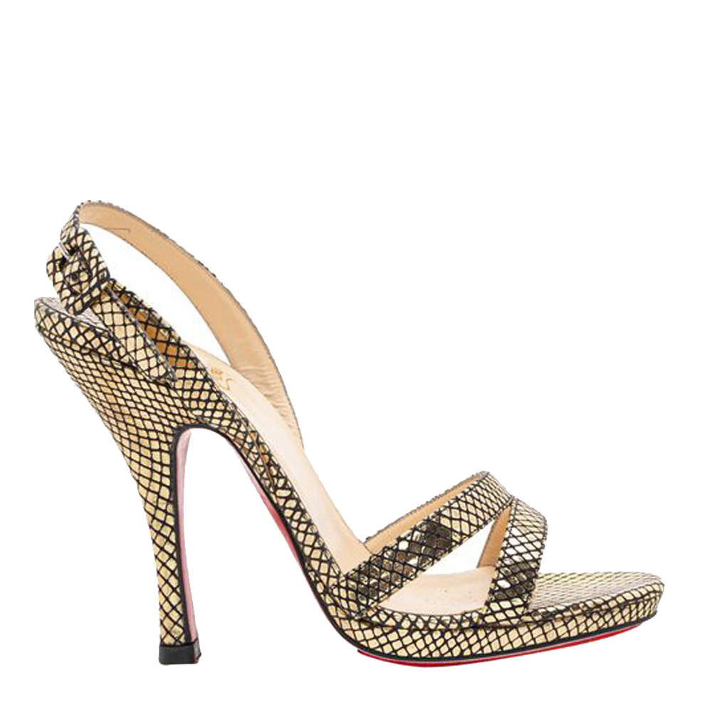christian louboutin gold sandals