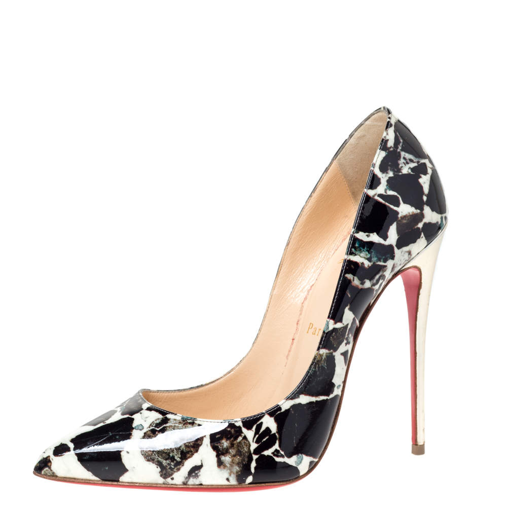 Pre Owned Christian Louboutin Multicolor Patent Pigalle Follies Pointed Toe Pumps Size 39