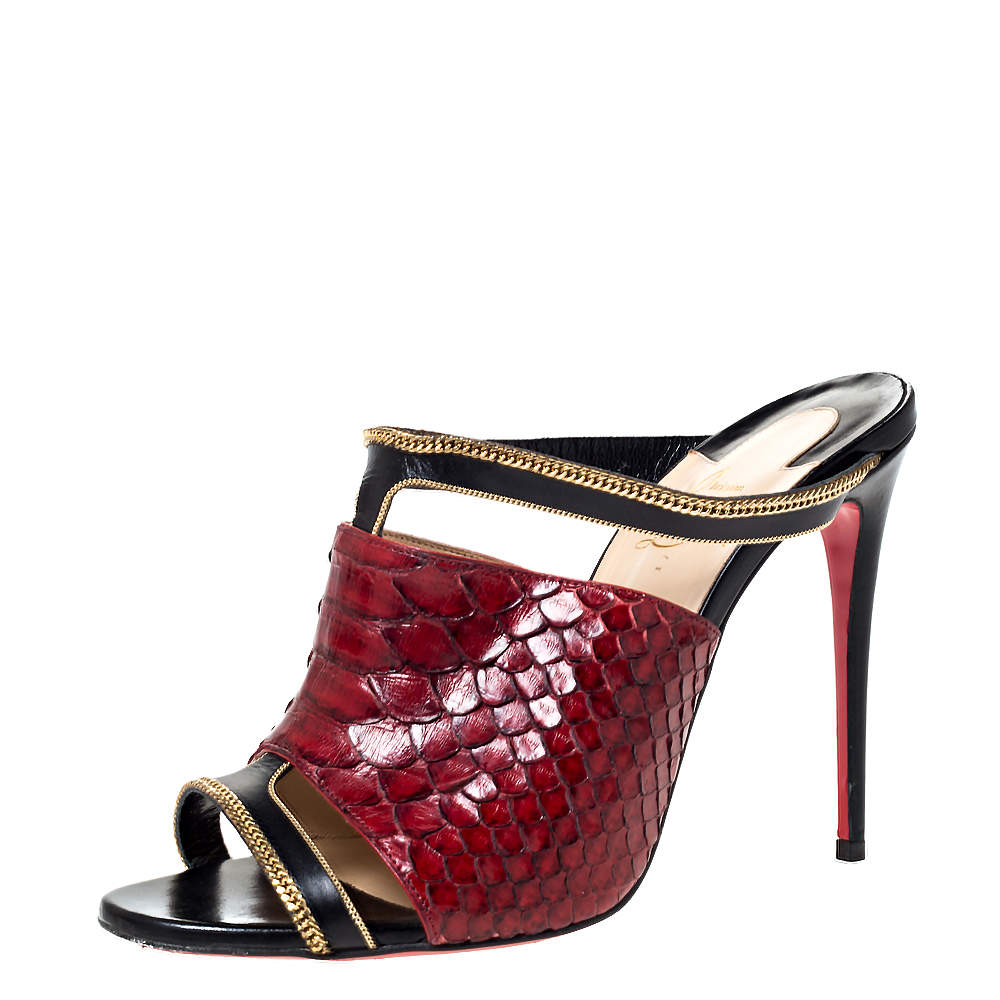 Christian Louboutin Black/Red Leather 