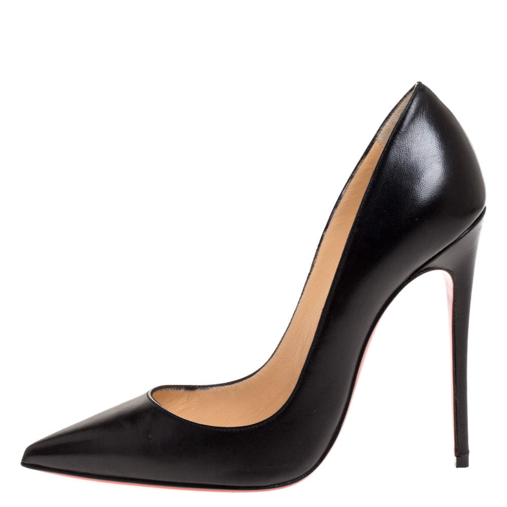 100 Auth Women Christian Louboutin So Kate Black Patent Pumps/Heels Size 36