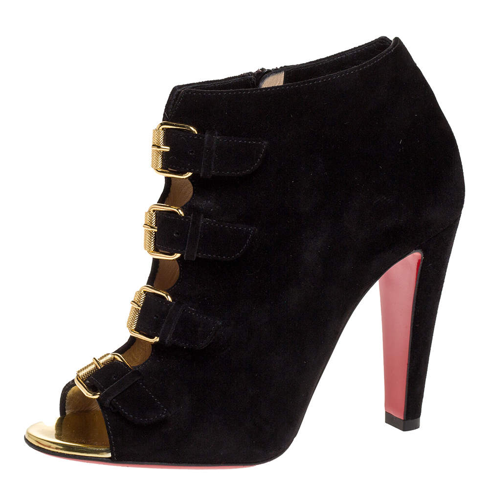 louboutin black suede booties
