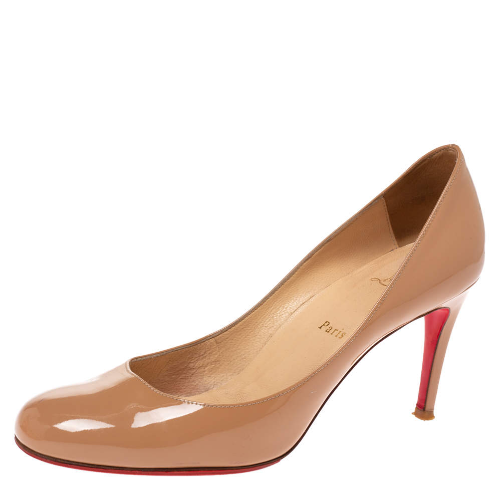 louboutin beige pumps