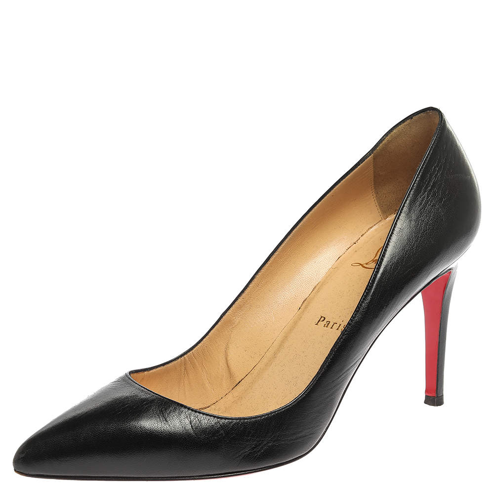 Pre Owned Christian Louboutin Black Leather So Kate Pumps Size 41