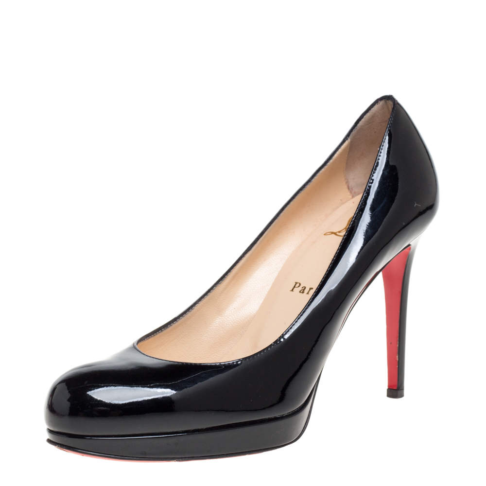 Christian Louboutin Black Patent Leather New Simple Pumps Size 37