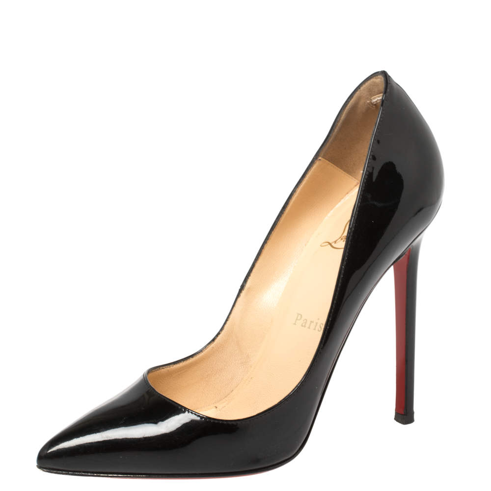 Christian Louboutin Black Patent Leather Pigalle Pumps Size 36