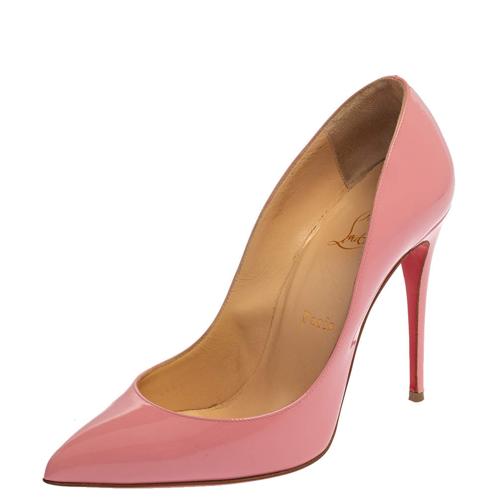 Christian Louboutin Pink Patent Leather Pigalle Follies Pumps Size 38
