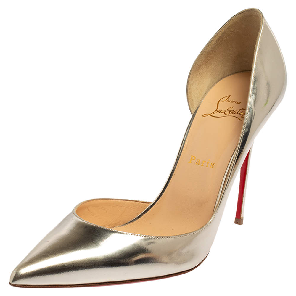 silver louboutin pumps