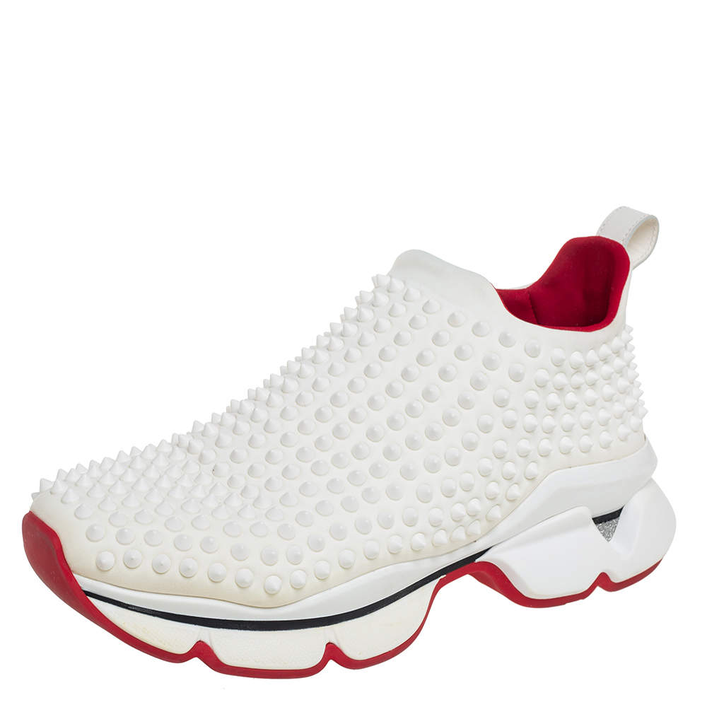 Christian Louboutin Spike Sock Sneakers in Red