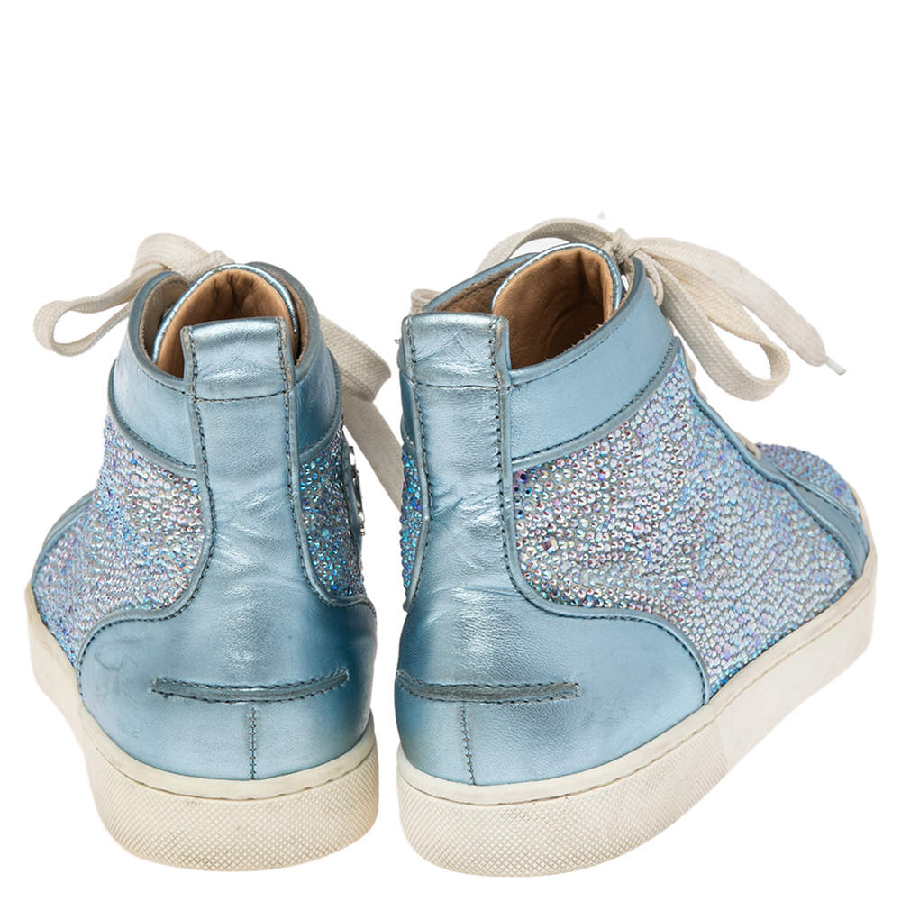 Christian Louboutin Blue & Green Louis Orlato Flat High-Top Sneakers -  ShopStyle