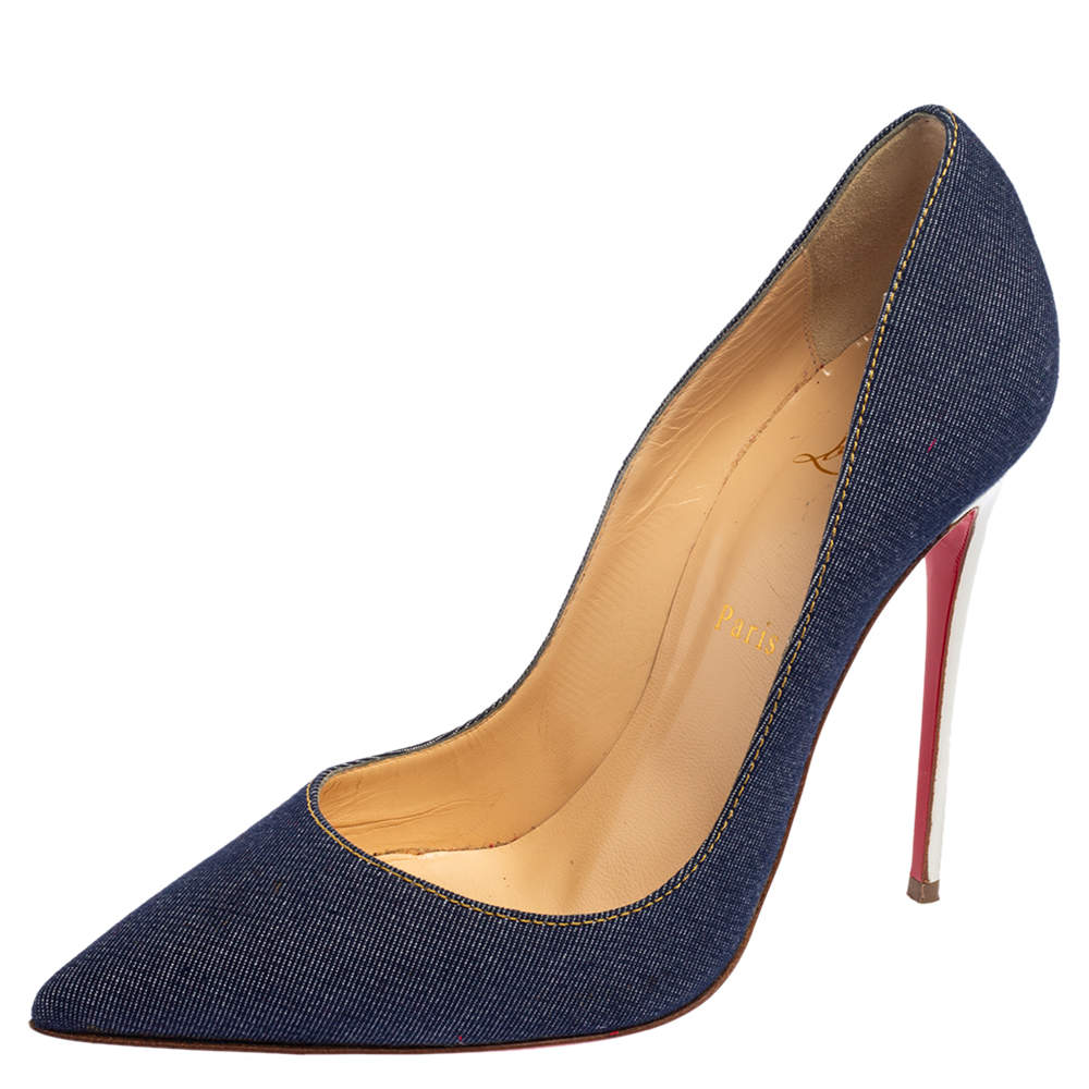 Christian Louboutin Blue Denim So Kate Pumps Size 39 Christian