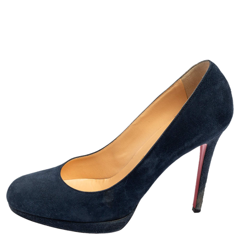 Christian Louboutin Rhinestone Heels #36.5 US 6.5 Star Blue Suede