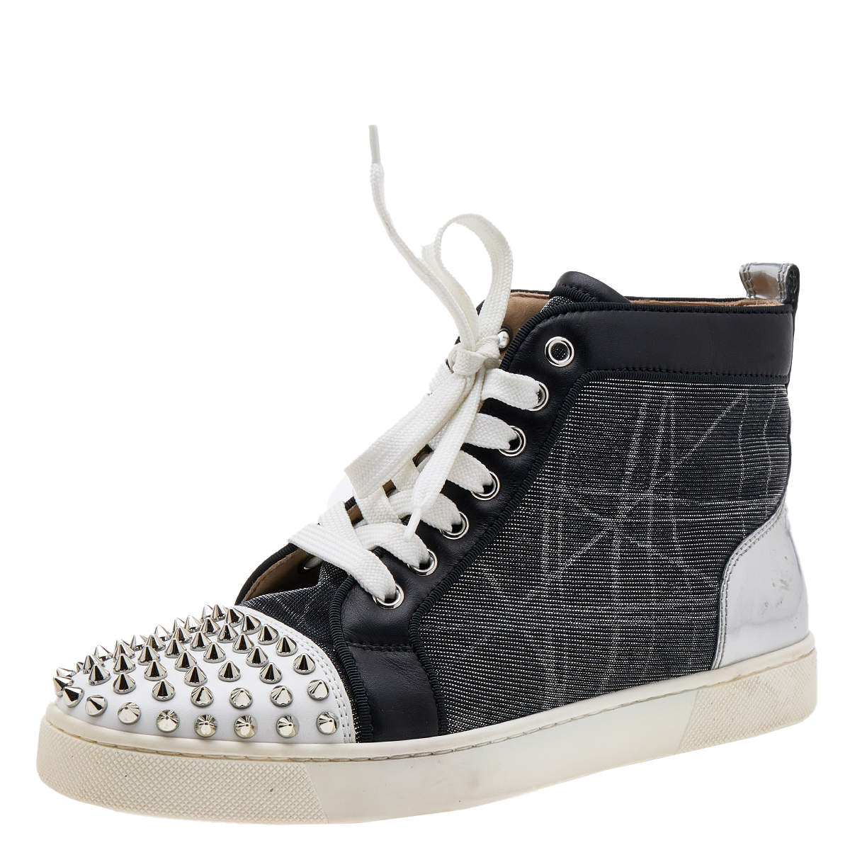 Christian Louboutin Black Leather, Suede and Fabric Aurelien Sneakers Size  44 Christian Louboutin | The Luxury Closet